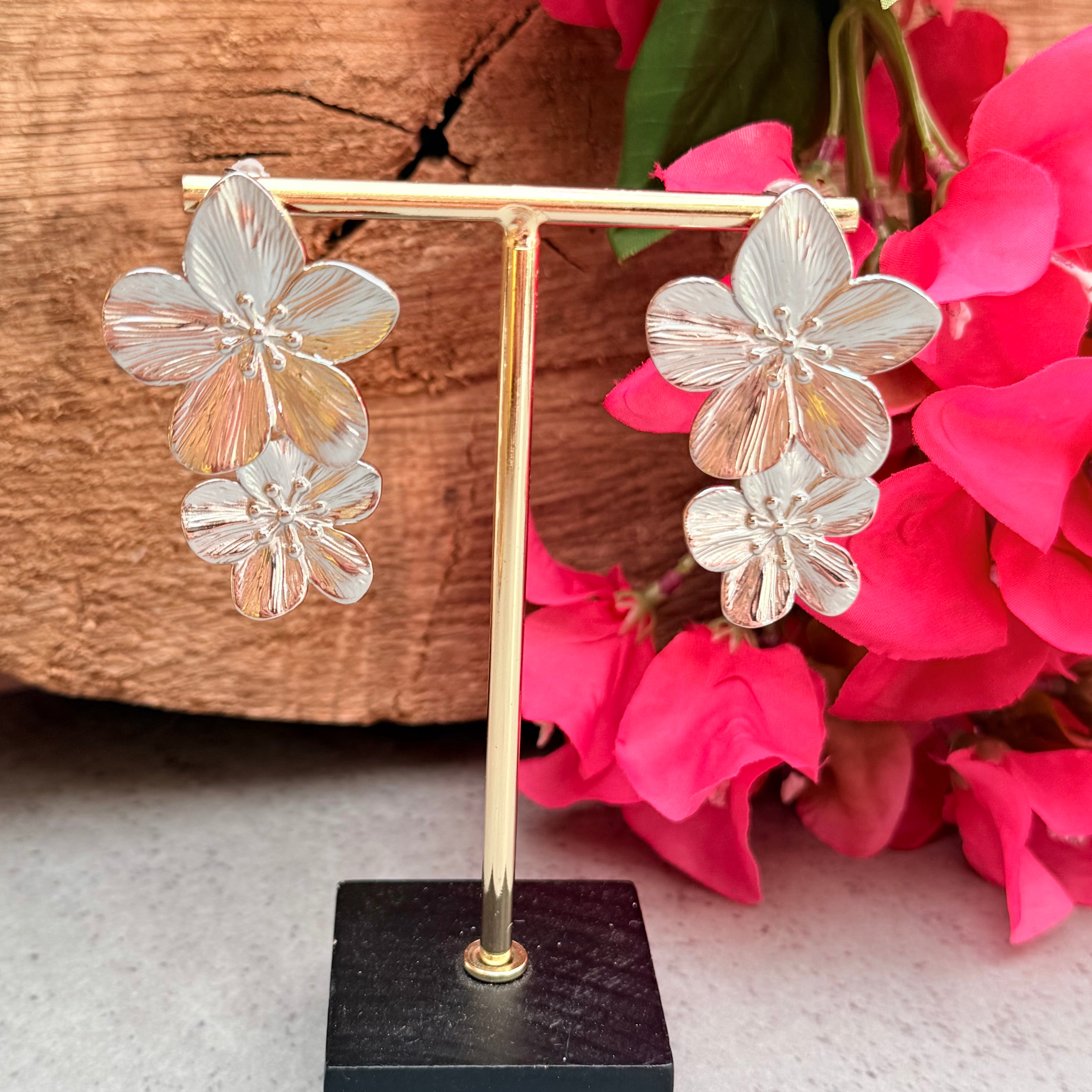 OVAALE STEINOHRRINGE - 2 KLAR