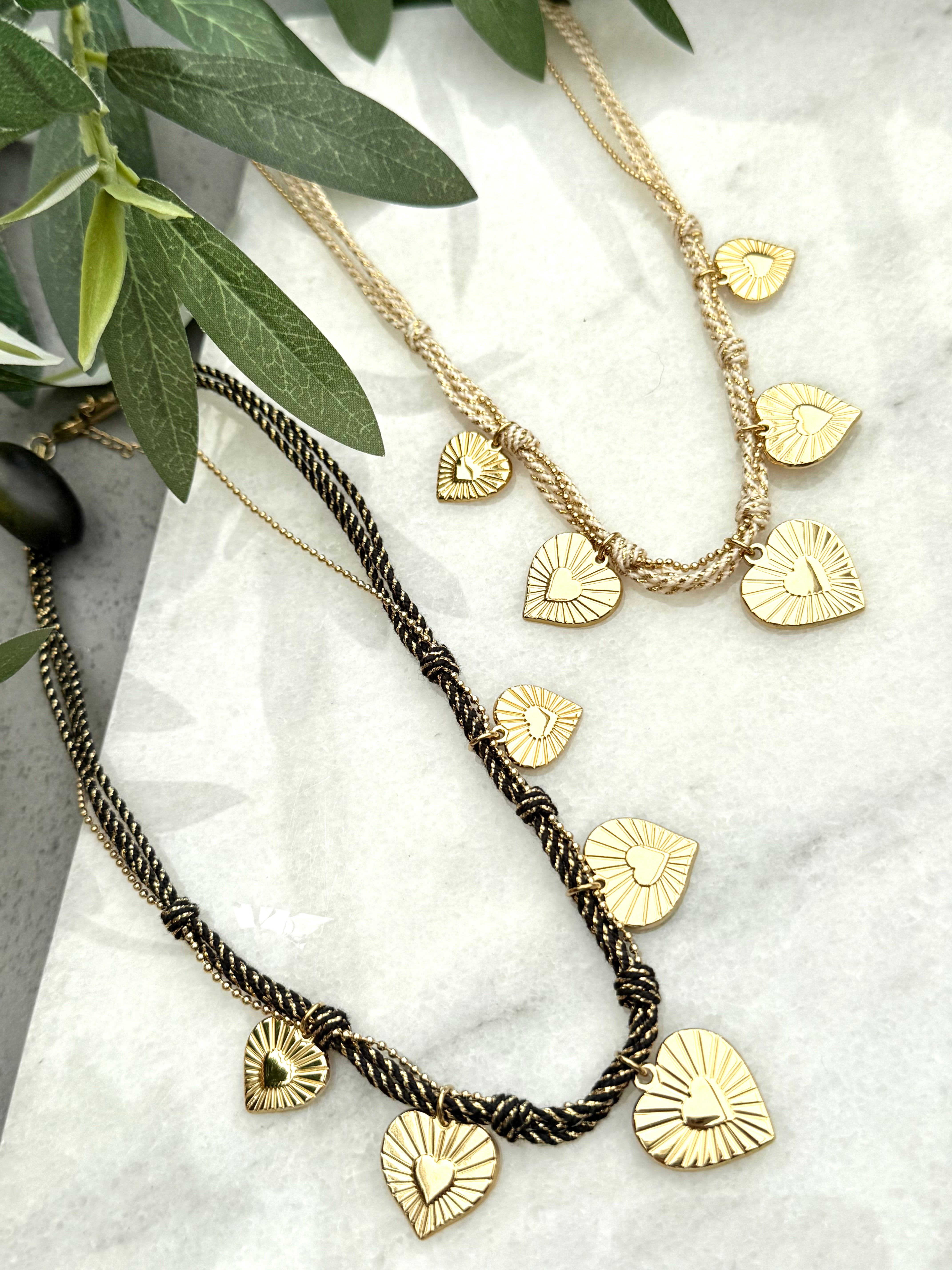 DIAMANT-HERZ-KETTE - GOLD