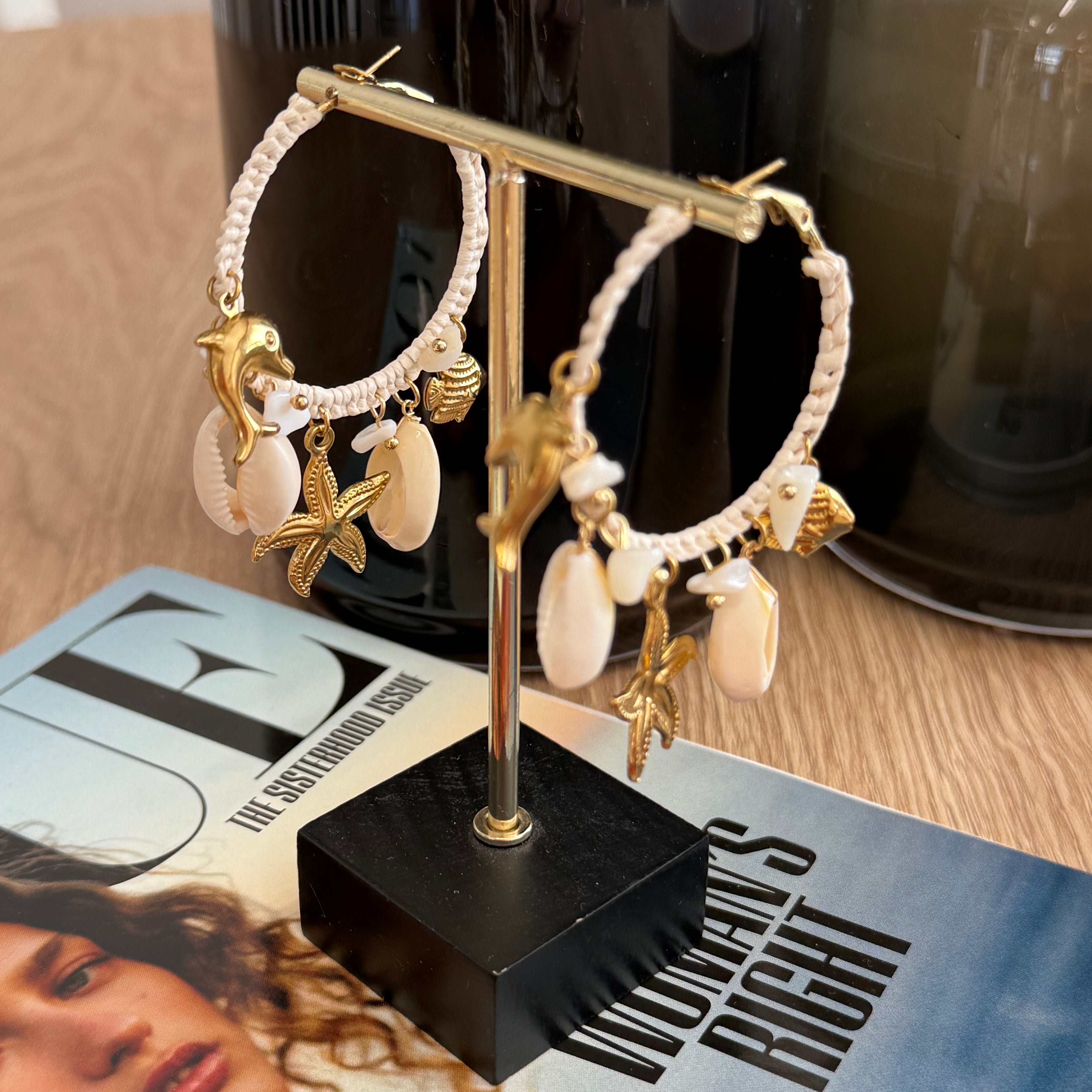 OVAALE STEINOHRRINGE - 2 KLAR