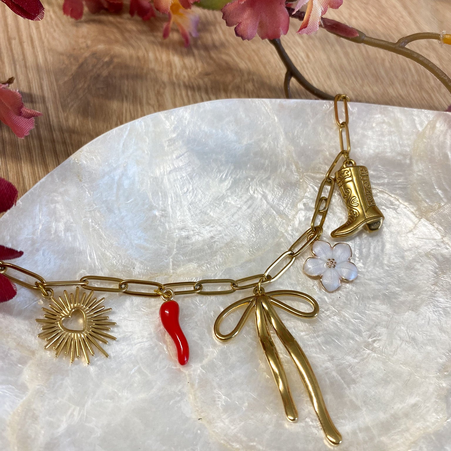 Formen Parel Herz Kette