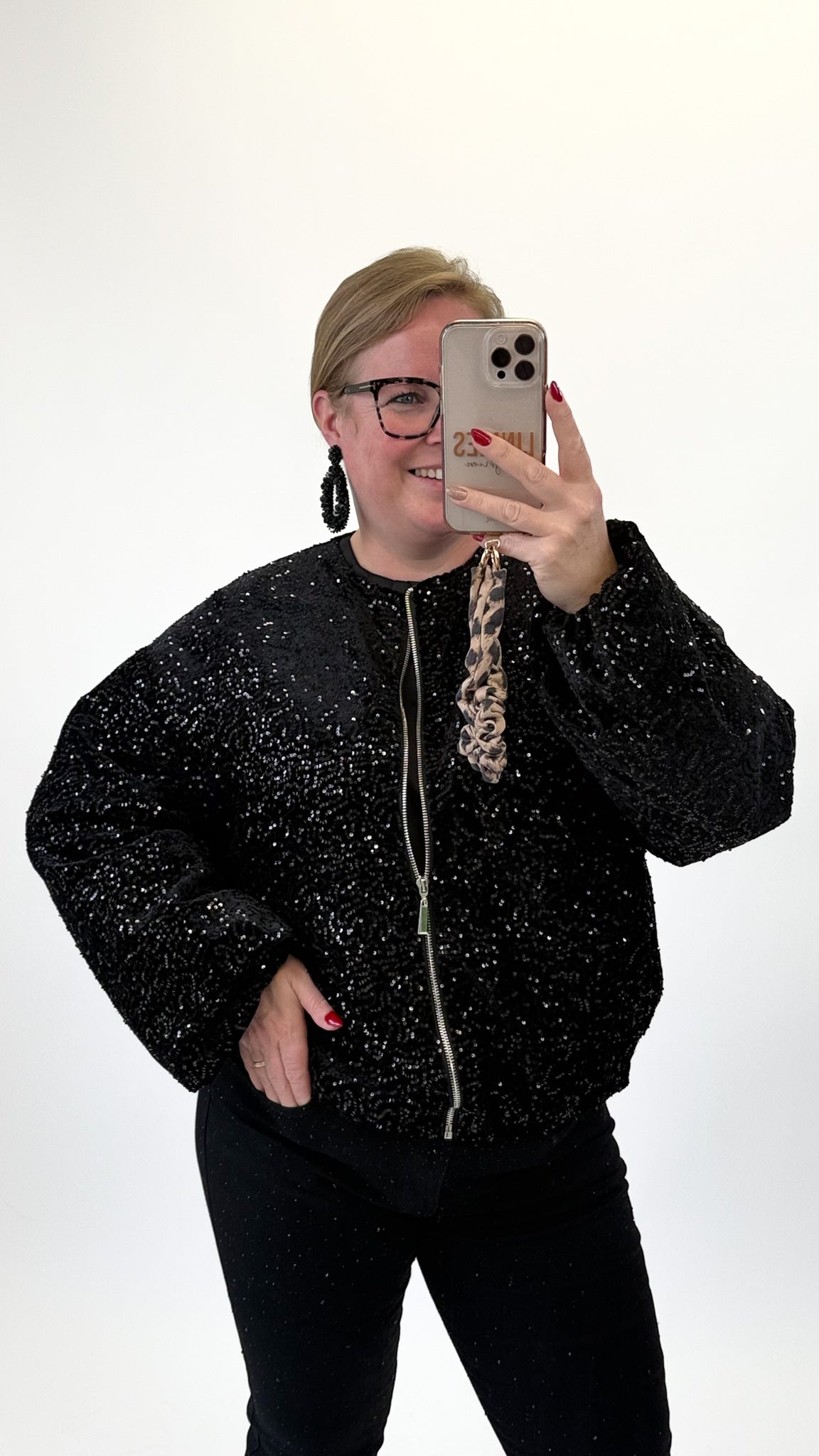 BO DENIM WESTE (38 BIS 50) - SCHWARZ