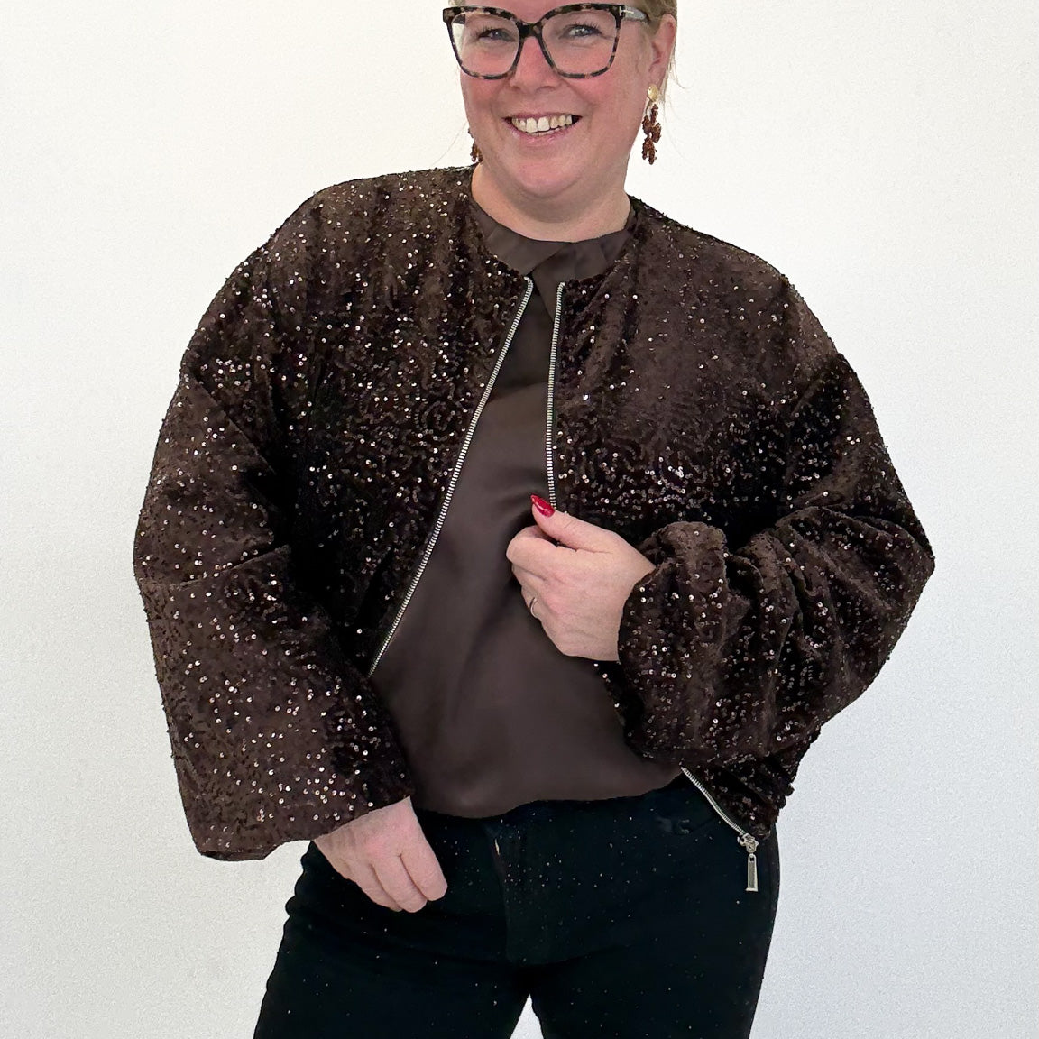 BO DENIM WESTE (38 BIS 50) - SCHWARZ