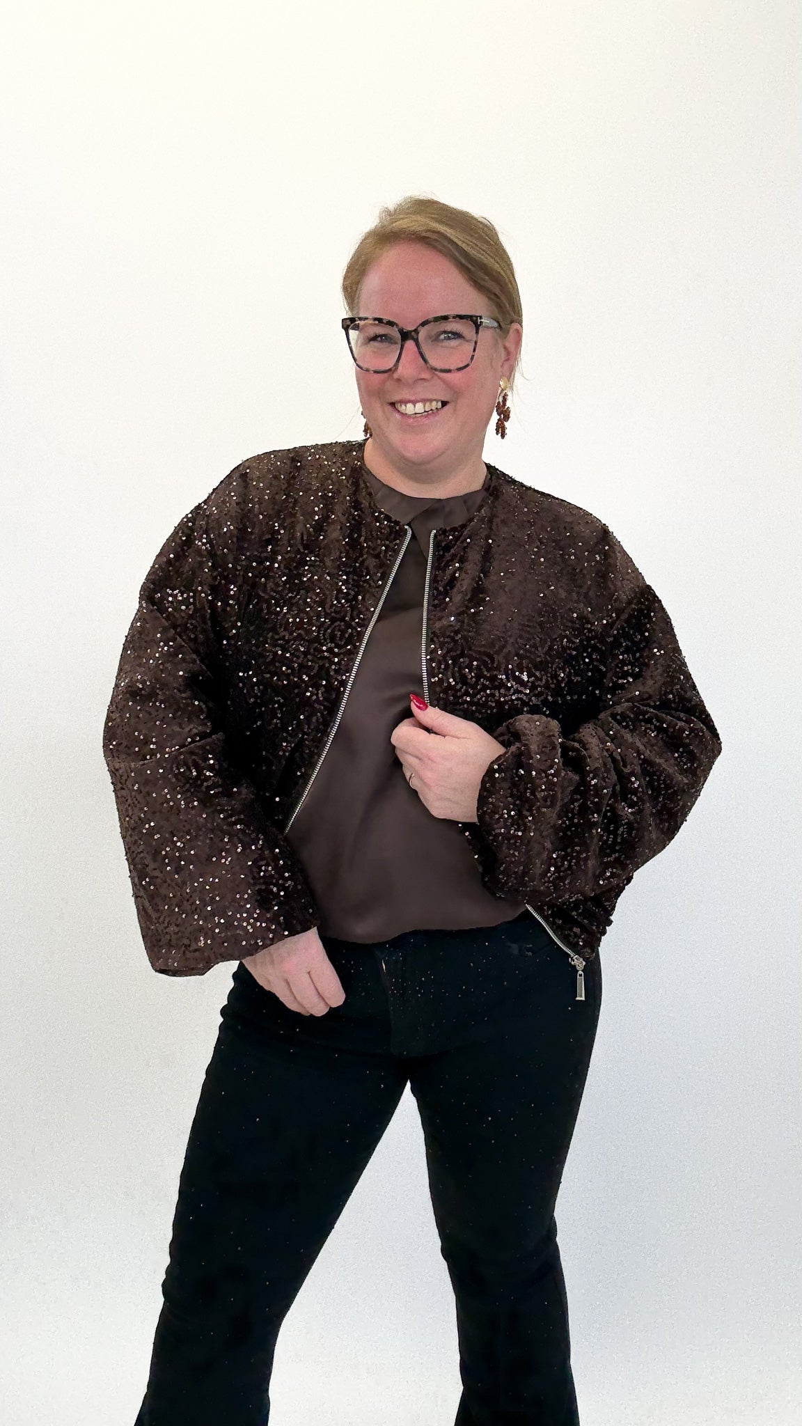 BO DENIM WESTE (38 BIS 50) - SCHWARZ