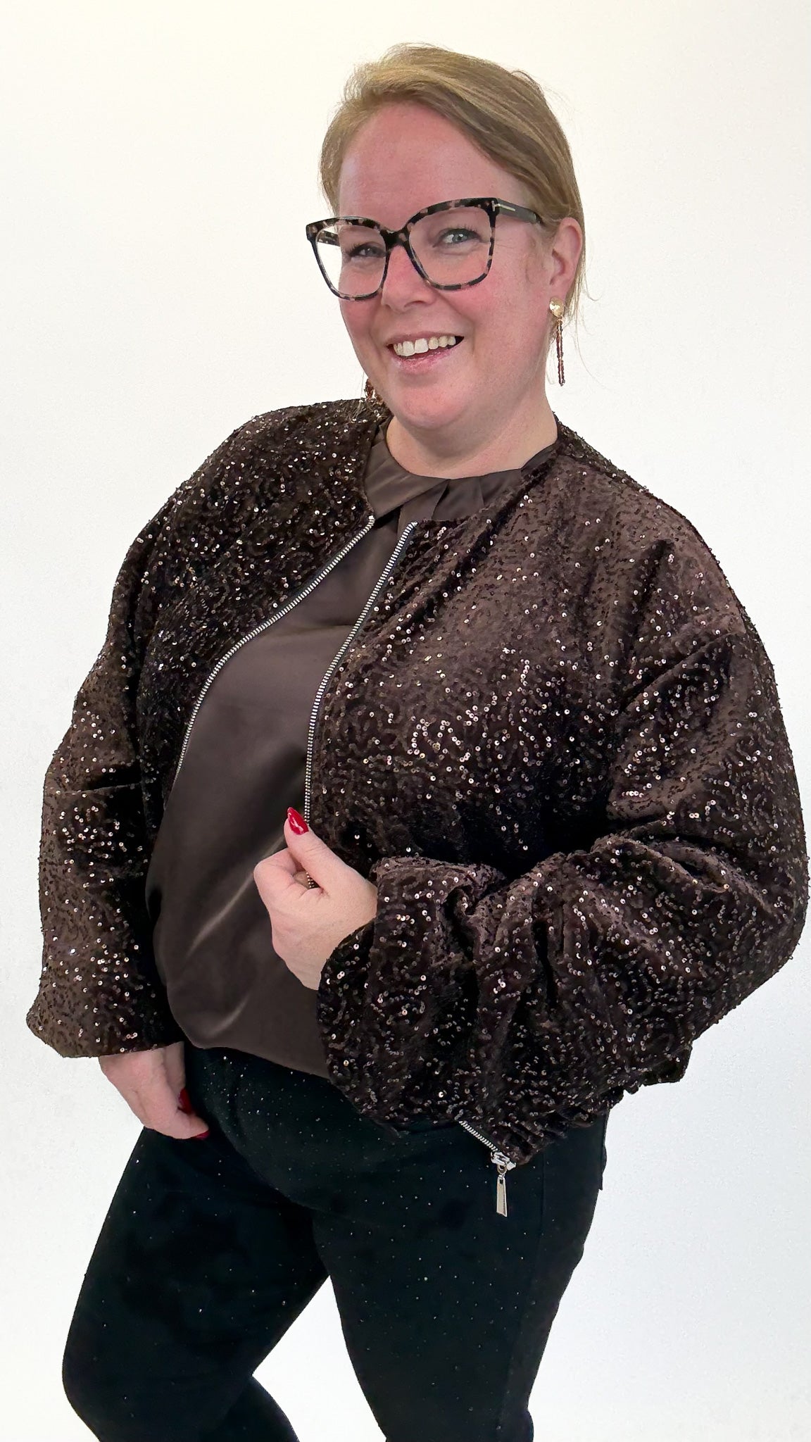 BO DENIM WESTE (38 BIS 50) - SCHWARZ