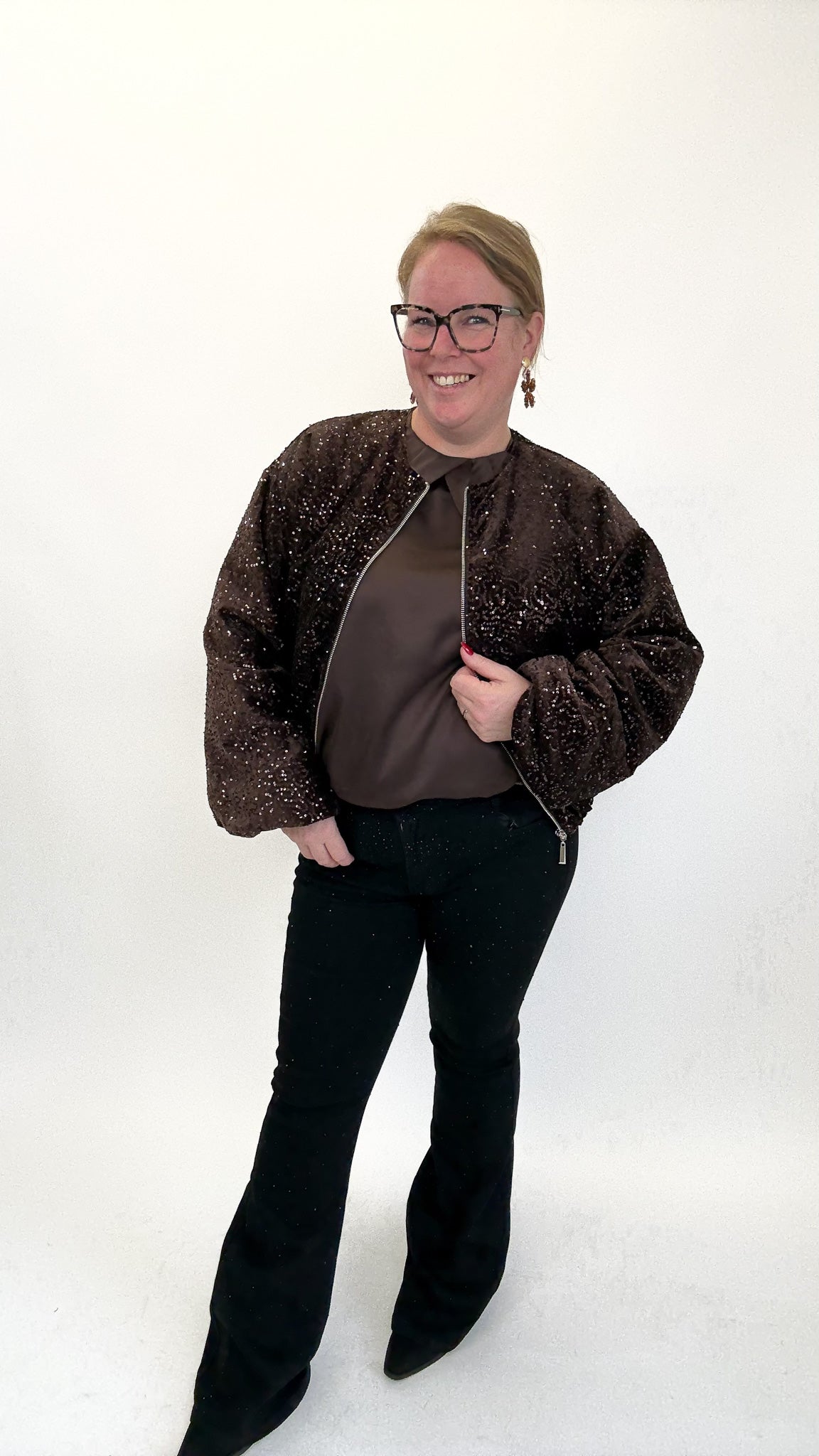 BO DENIM WESTE (38 BIS 50) - SCHWARZ