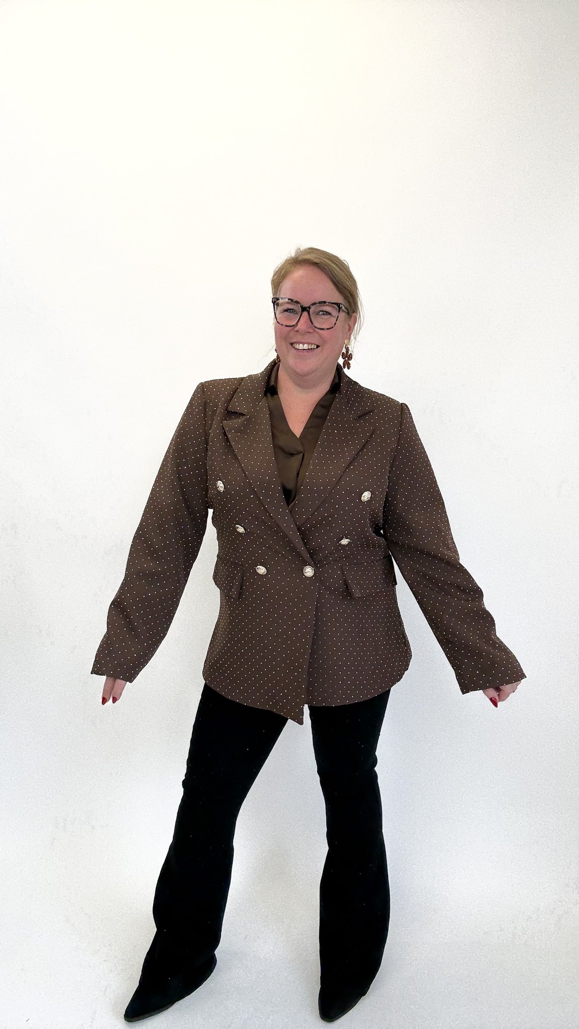 DOUBLE BREASTED DIAMOND BLAZER - 1818