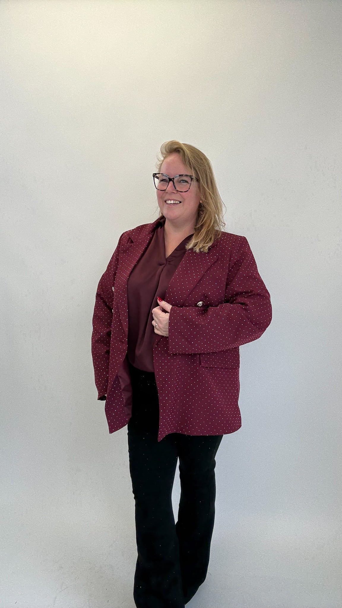 DOUBLE BREASTED DIAMOND BLAZER - 1818