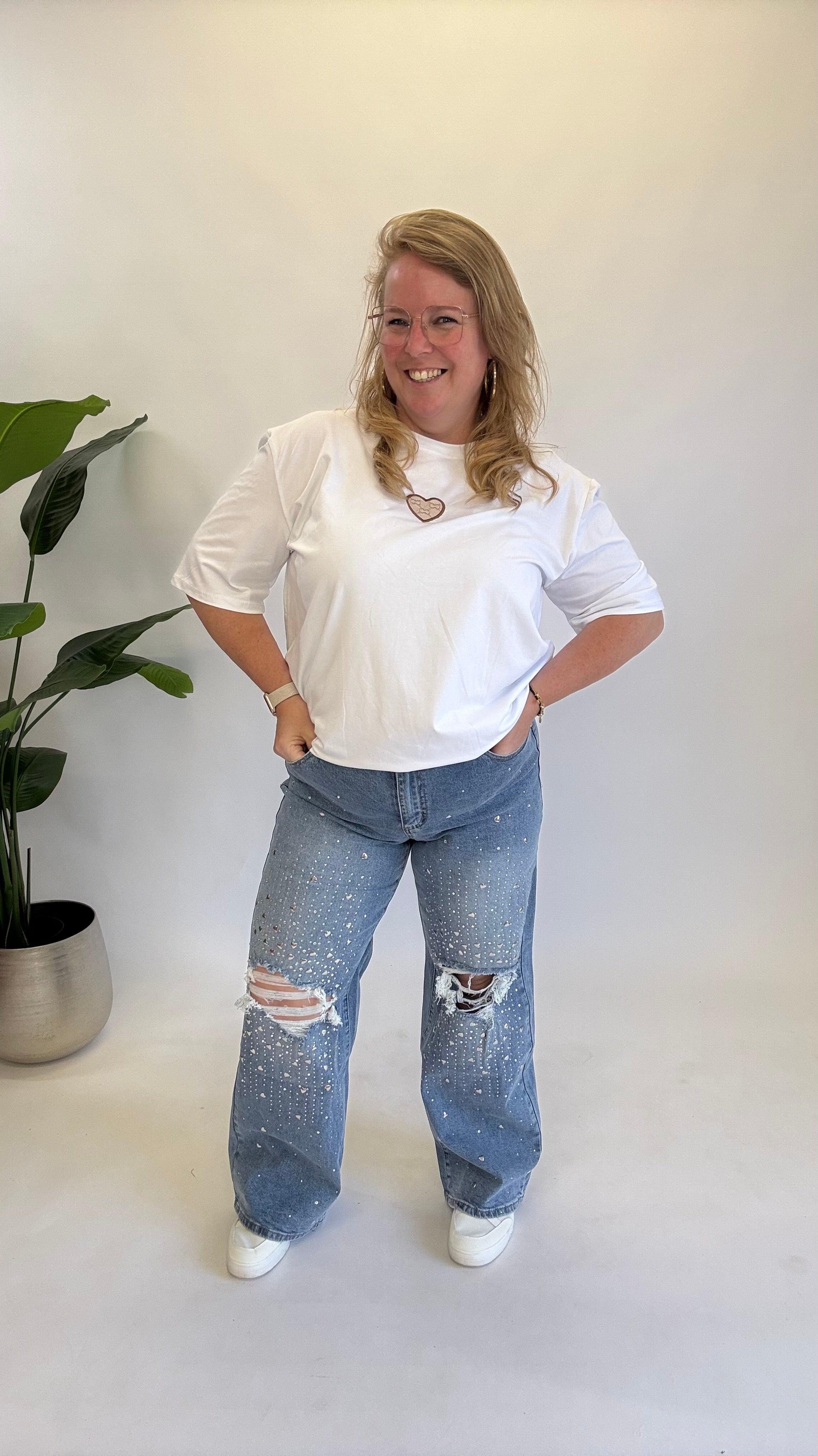 MOM WIDE LEG JEANS MERK GOODIES DJ2456 (40 bis 48) - GRAU