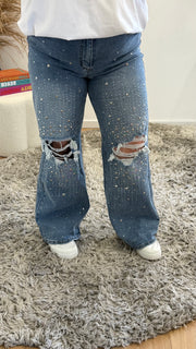 MOM WIDE LEG JEANS MERK GOODIES DJ2456 (40 bis 48) - GRAU