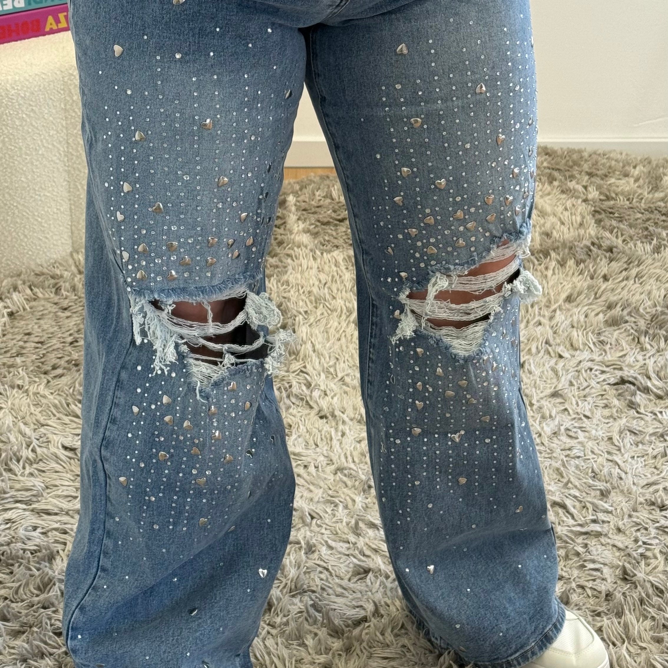 MOM WIDE LEG JEANS MERK GOODIES DJ2456 (40 bis 48) - GRAU