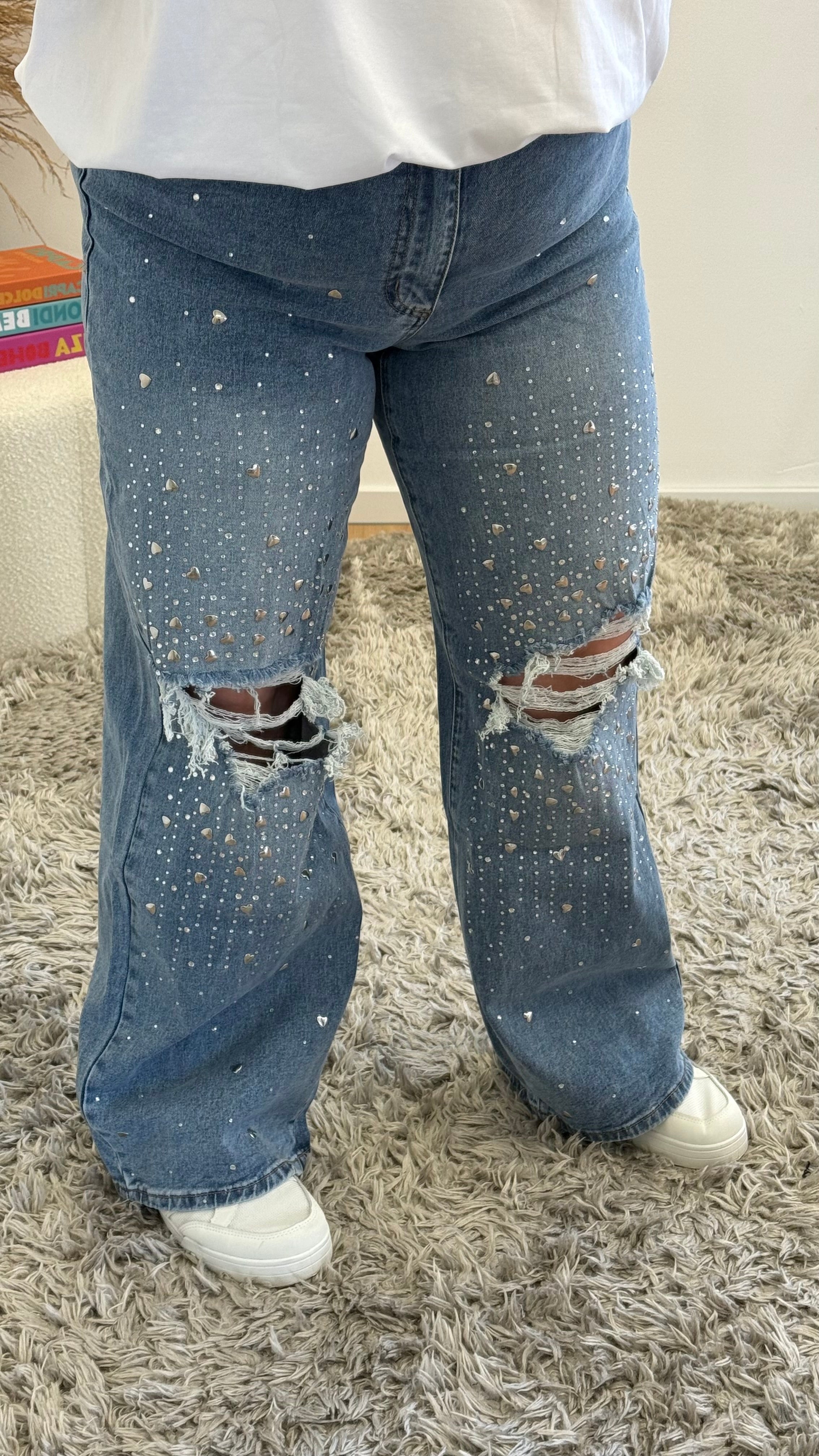 MOM WIDE LEG JEANS MERK GOODIES DJ2456 (40 bis 48) - GRAU