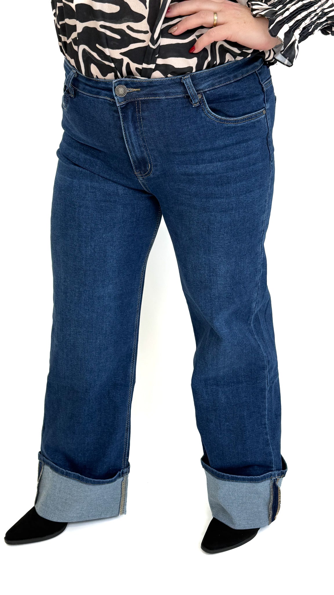 MOM WIDE LEG JEANS MERK GOODIES DJ2456 (40 bis 48) - GRAU