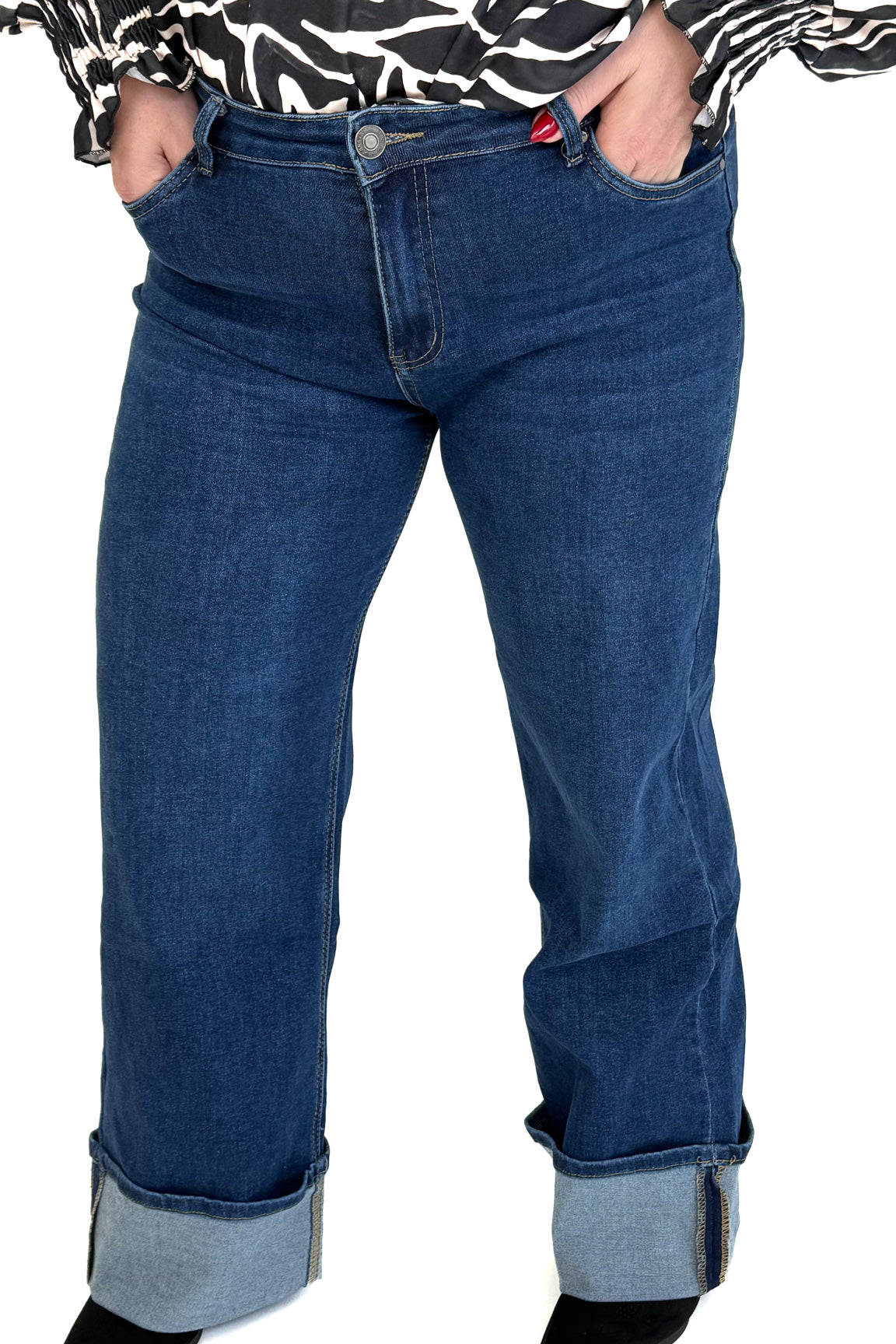 MOM WIDE LEG JEANS MERK GOODIES DJ2456 (40 bis 48) - GRAU