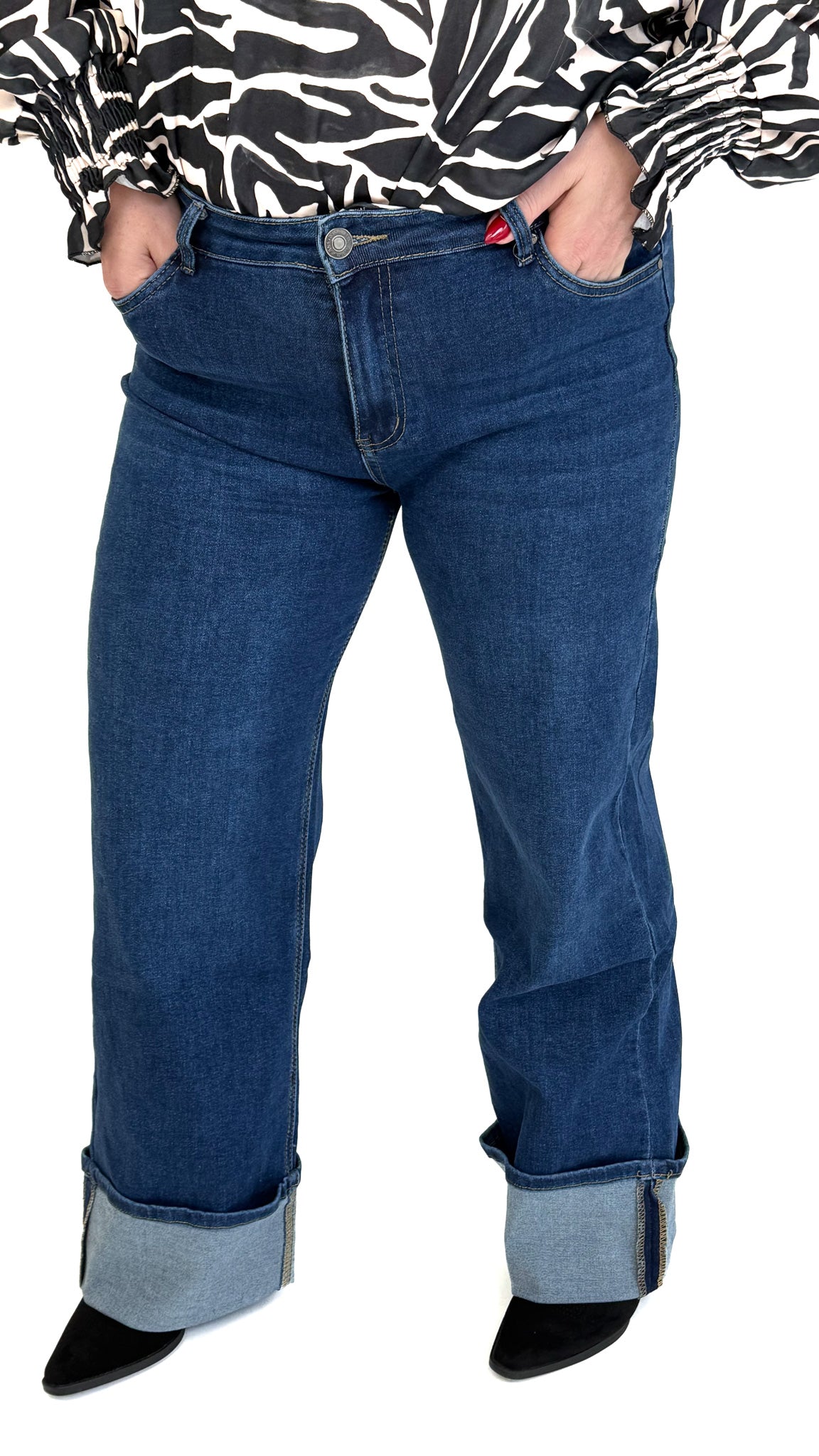 MOM WIDE LEG JEANS MERK GOODIES DJ2456 (40 bis 48) - GRAU