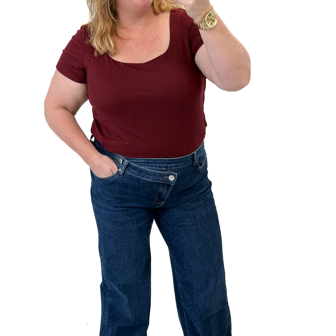 MOM WIDE LEG JEANS MERK GOODIES DJ2456 (40 bis 48) - GRAU