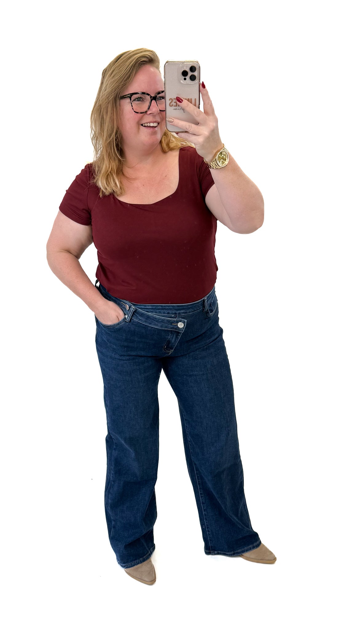 MOM WIDE LEG JEANS MERK GOODIES DJ2456 (40 bis 48) - GRAU