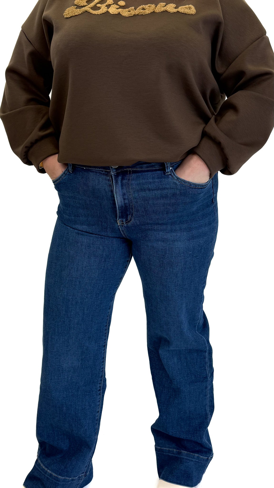 MOM WIDE LEG JEANS MERK GOODIES DJ2456 (40 bis 48) - GRAU