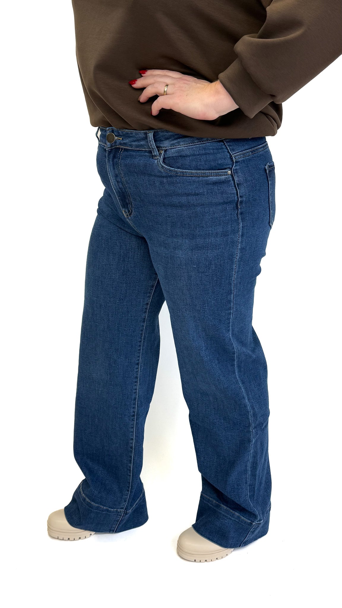 MOM WIDE LEG JEANS MERK GOODIES DJ2456 (40 bis 48) - GRAU