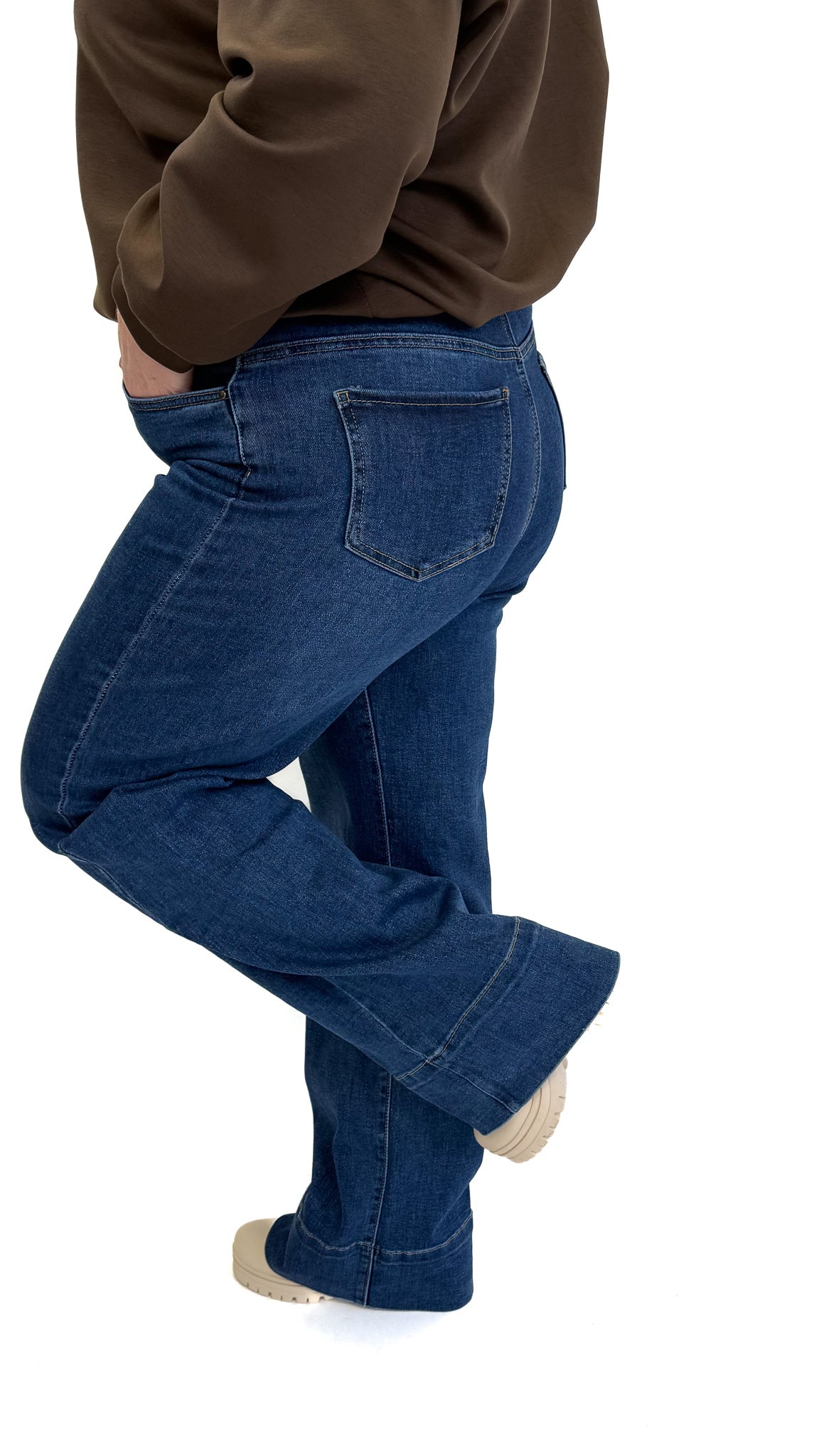 MOM WIDE LEG JEANS MERK GOODIES DJ2456 (40 bis 48) - GRAU