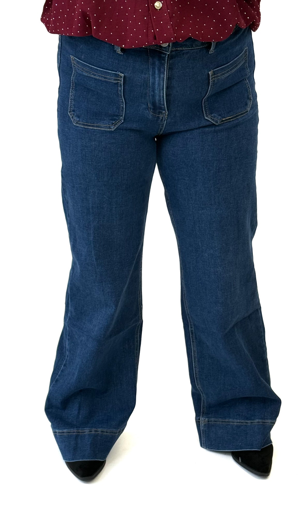 MOM WIDE LEG JEANS MERK GOODIES DJ2456 (40 bis 48) - GRAU