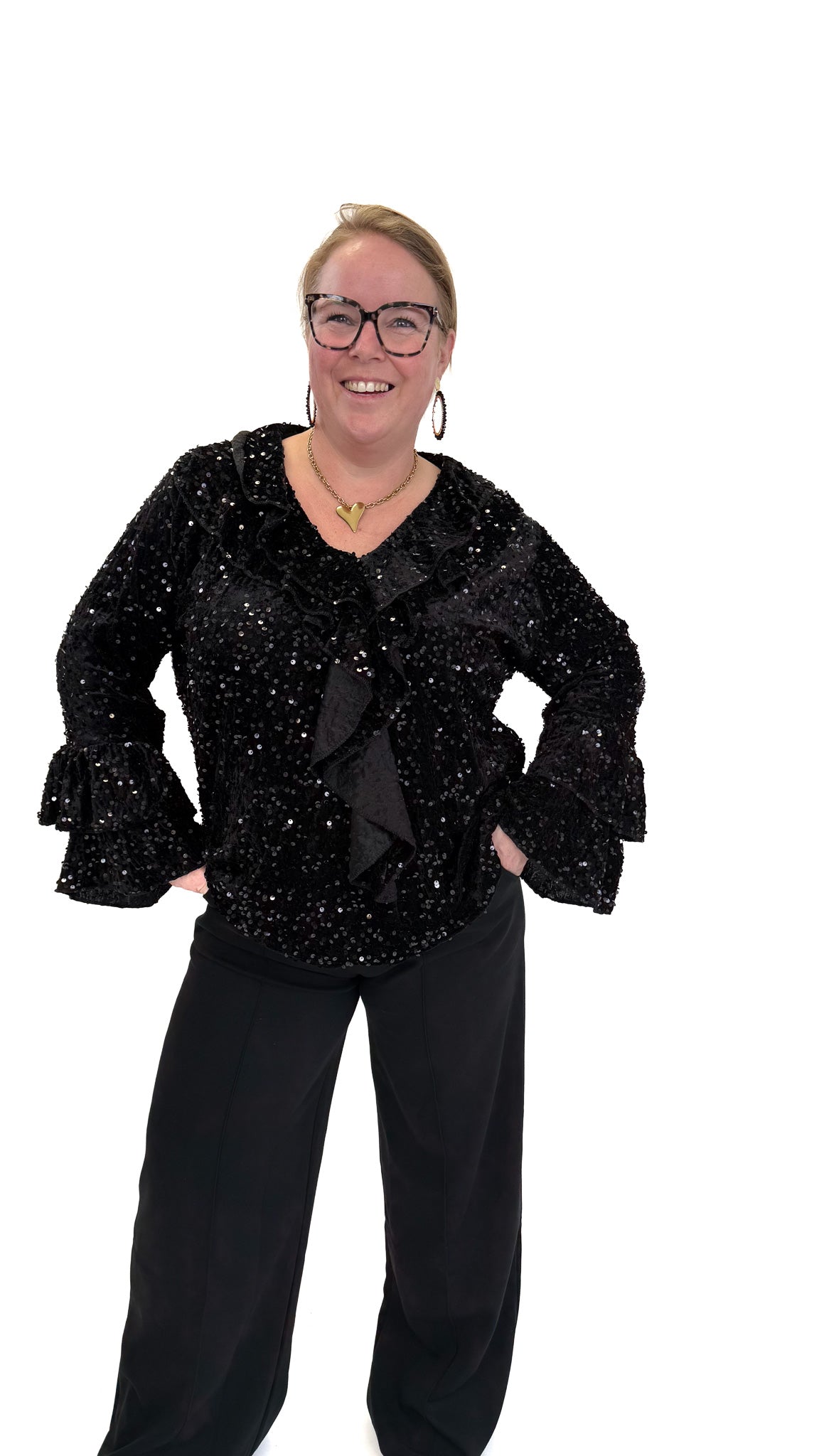 BO DENIM WESTE (38 BIS 50) - SCHWARZ