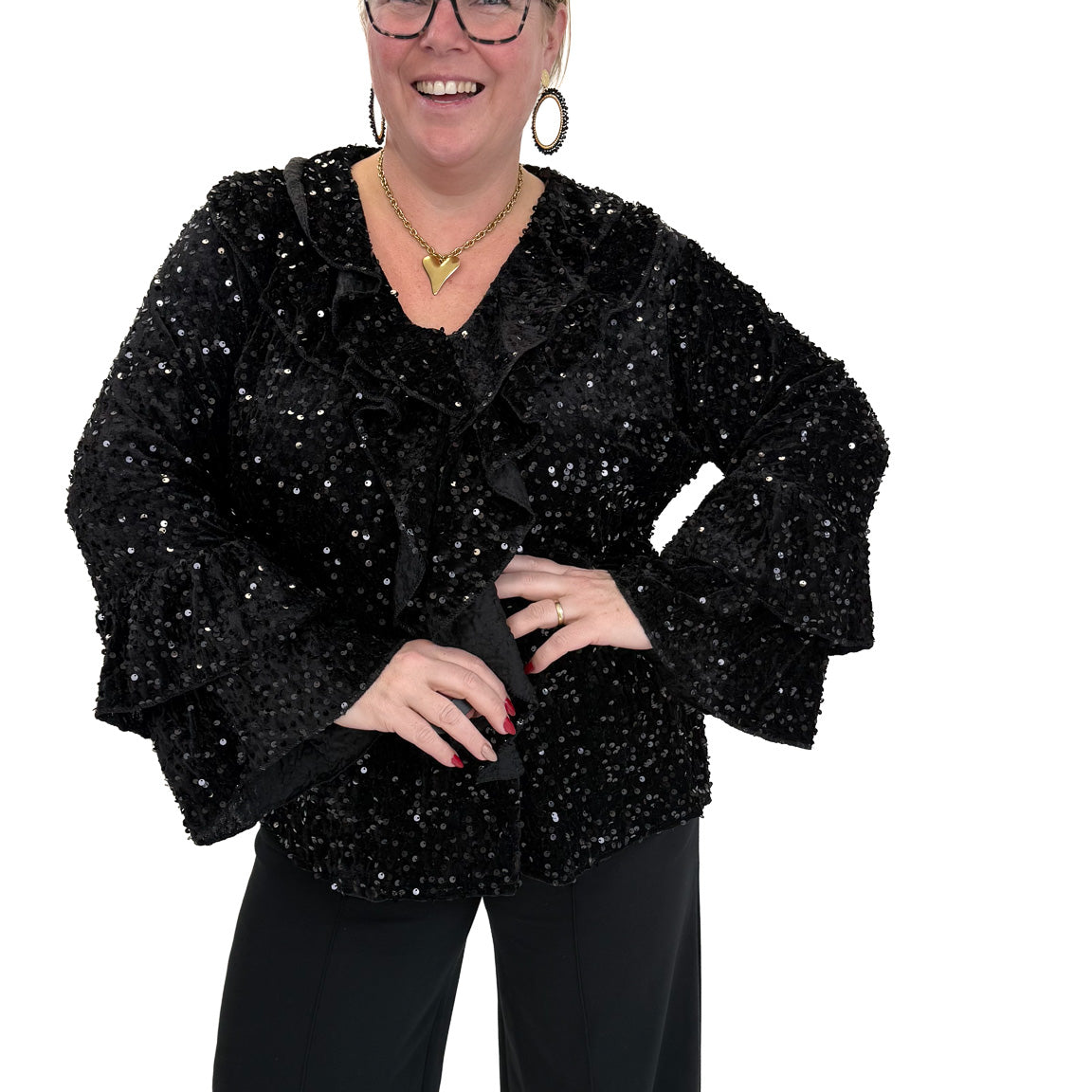 BO DENIM WESTE (38 BIS 50) - SCHWARZ