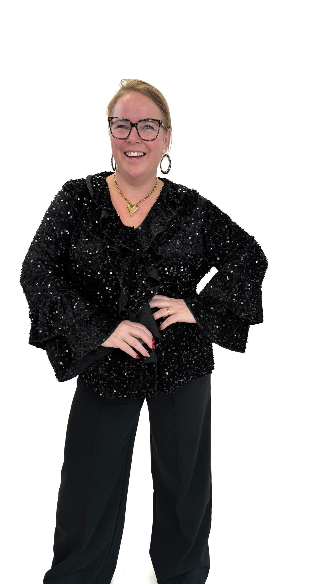 BO DENIM WESTE (38 BIS 50) - SCHWARZ