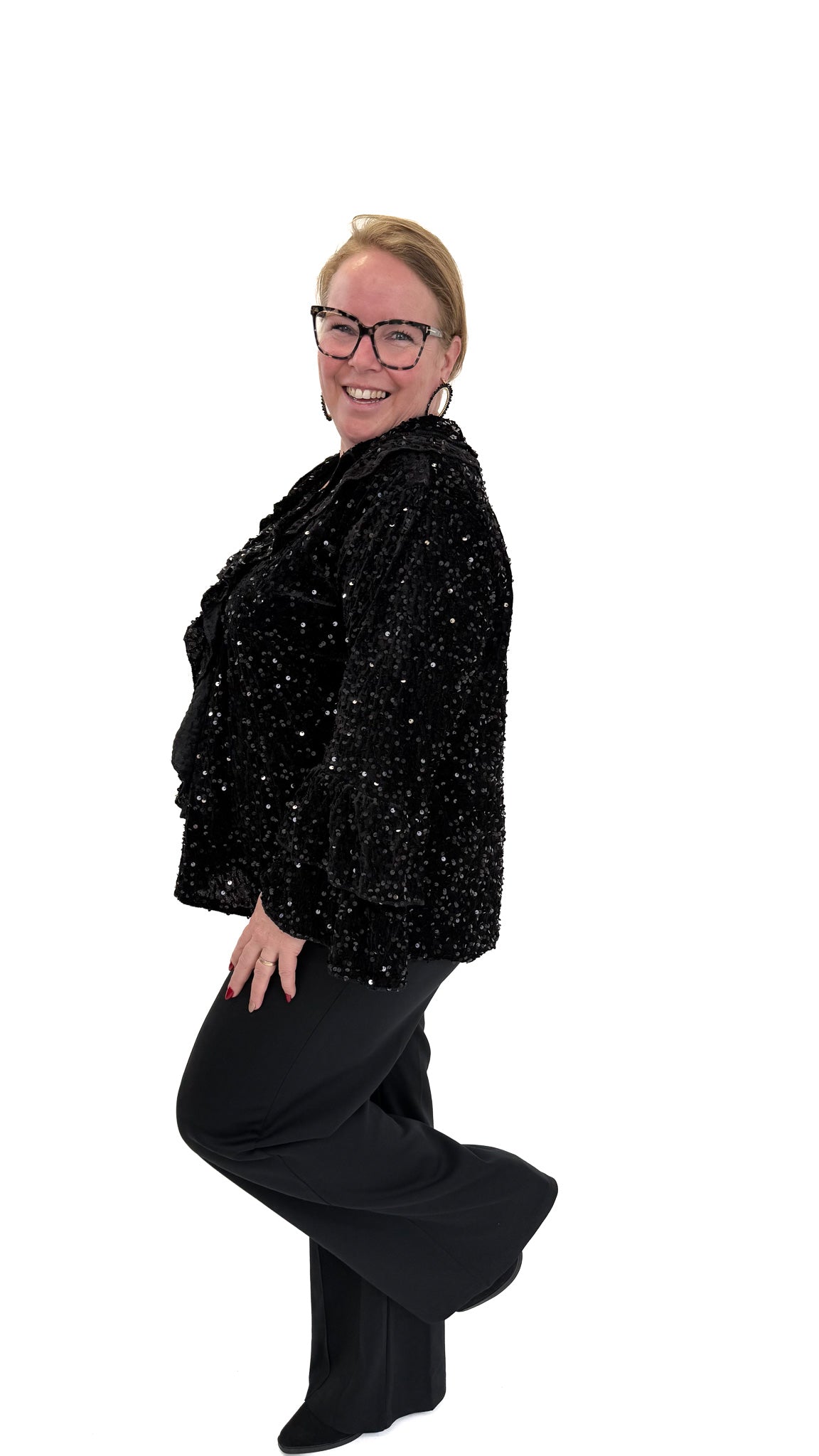 BO DENIM WESTE (38 BIS 50) - SCHWARZ