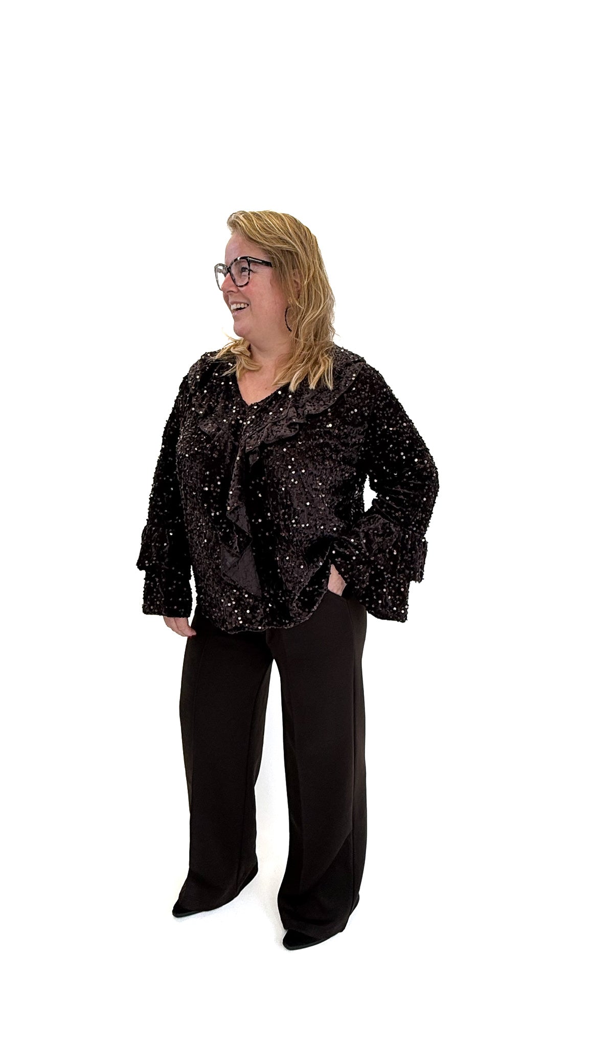 BO DENIM WESTE (38 BIS 50) - SCHWARZ