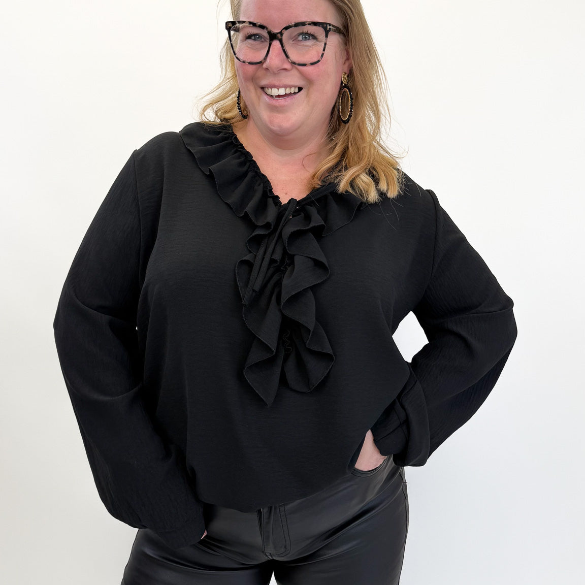 BO DENIM WESTE (38 BIS 50) - SCHWARZ