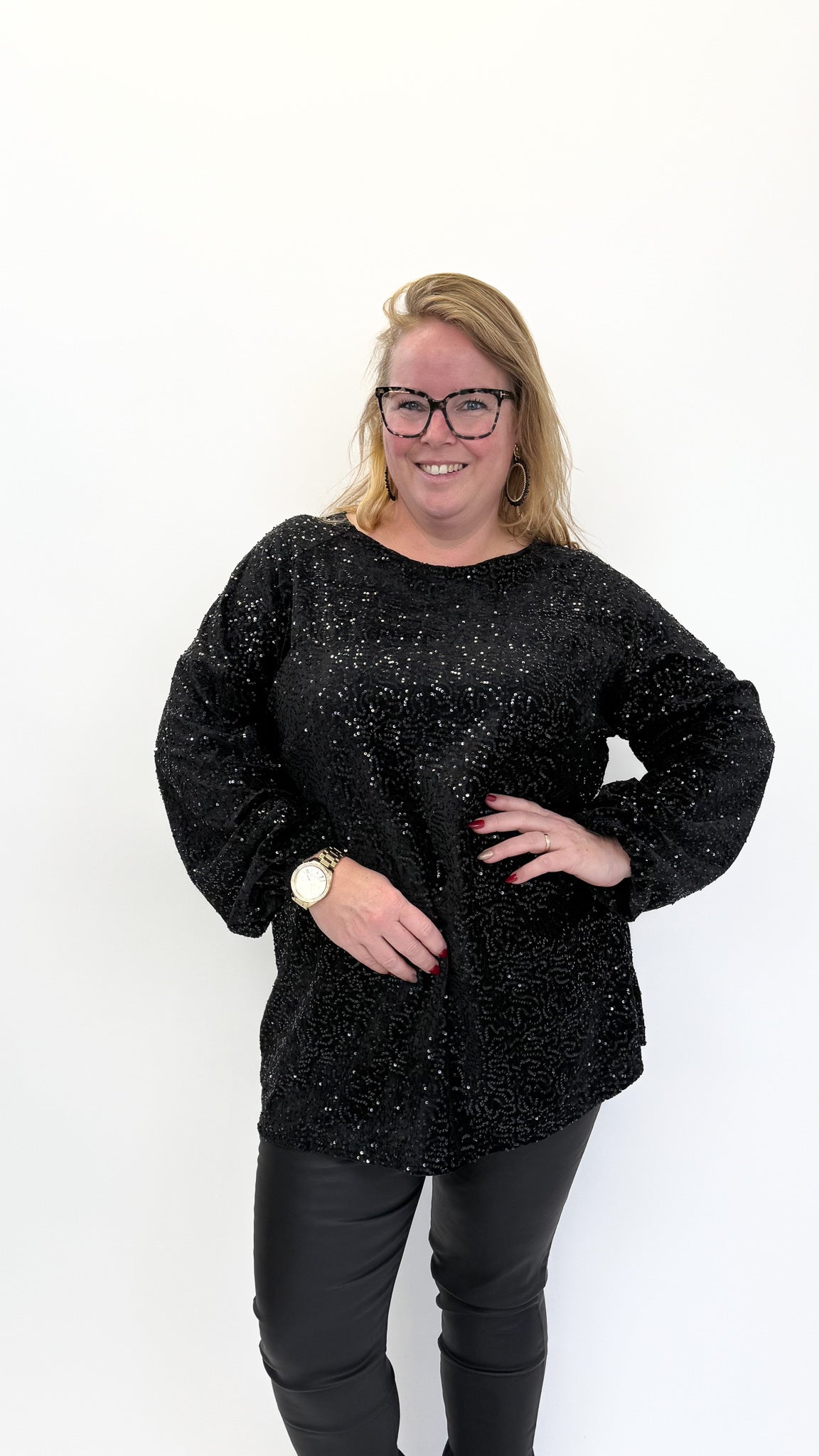 BO DENIM WESTE (38 BIS 50) - SCHWARZ