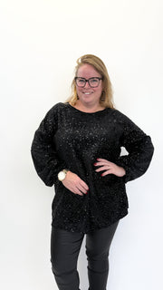 BO DENIM WESTE (38 BIS 50) - SCHWARZ