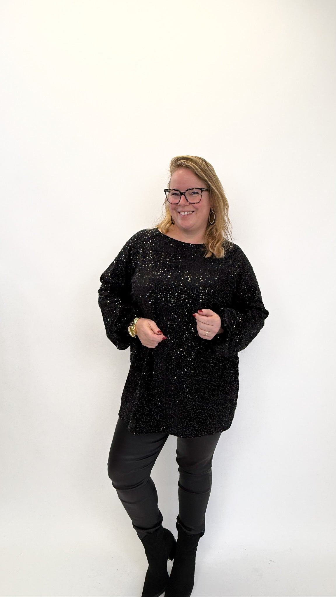 BO DENIM WESTE (38 BIS 50) - SCHWARZ