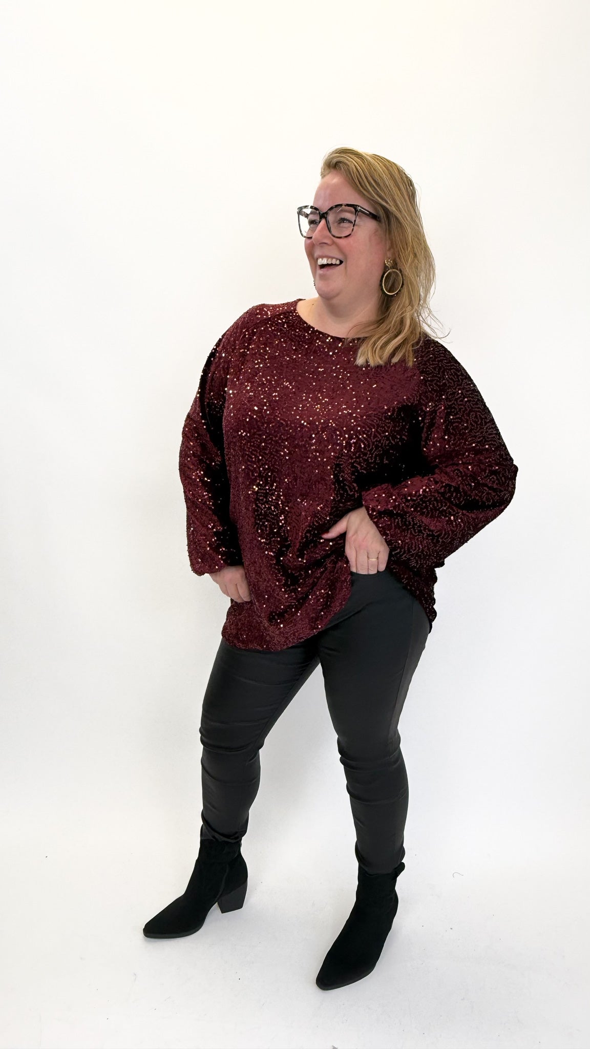 BO DENIM WESTE (38 BIS 50) - SCHWARZ