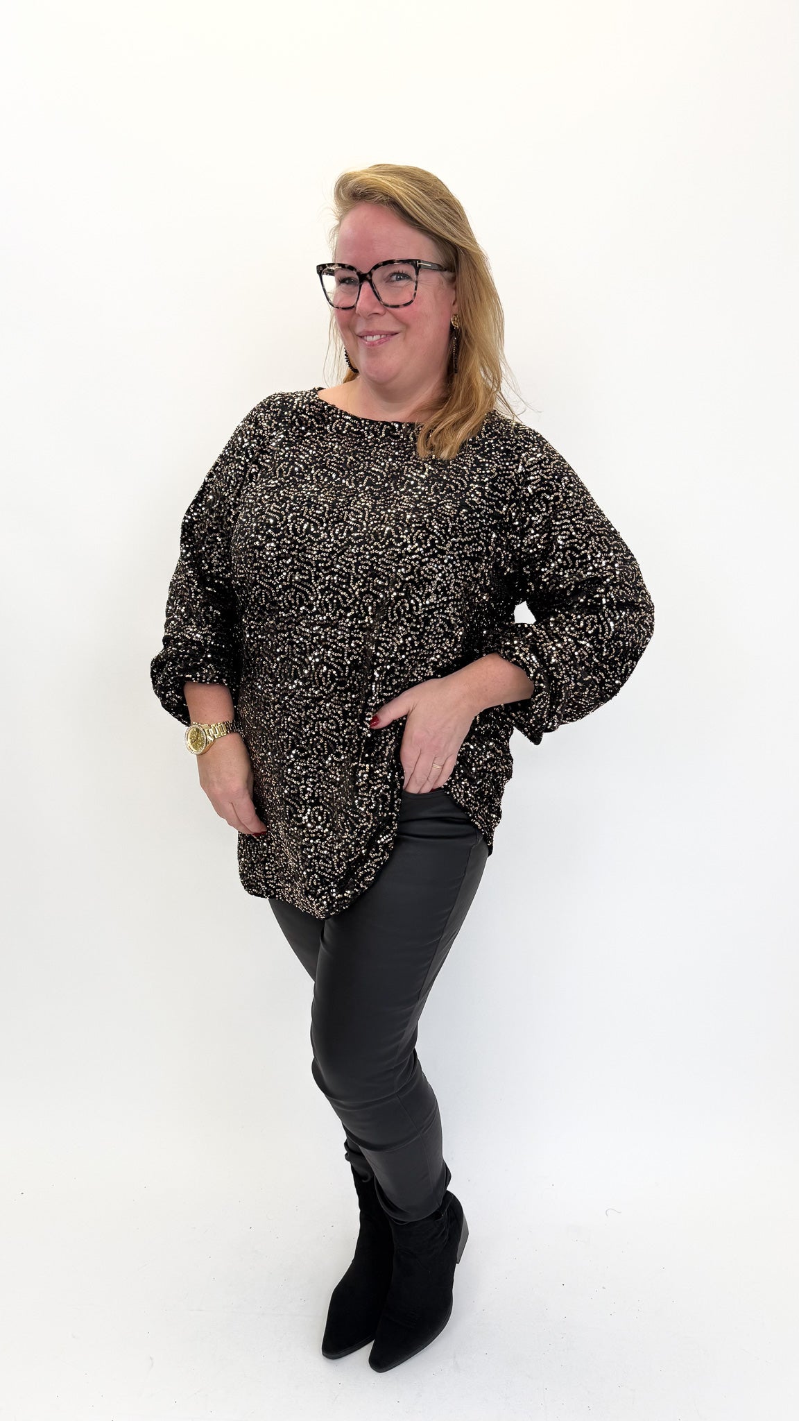 BO DENIM WESTE (38 BIS 50) - SCHWARZ