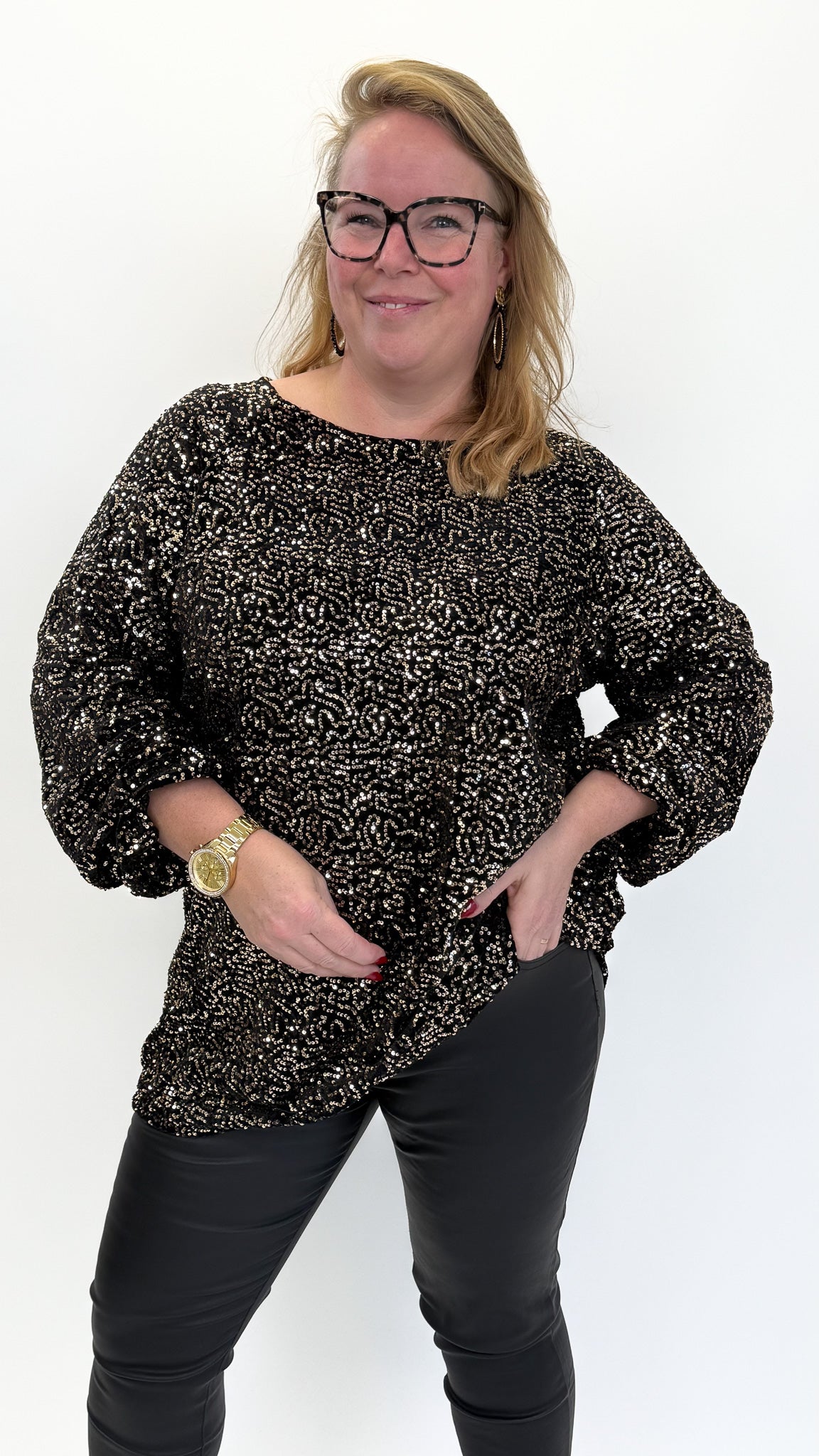 BO DENIM WESTE (38 BIS 50) - SCHWARZ