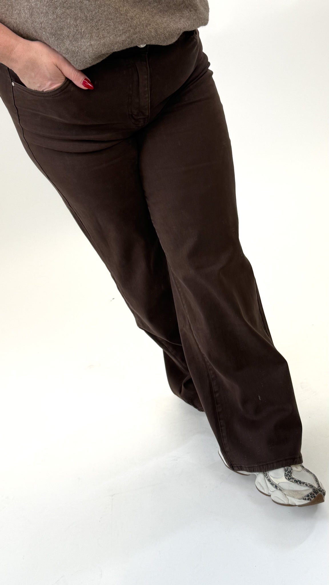 MOM WIDE LEG JEANS MERK GOODIES DJ2456 (40 bis 48) - GRAU