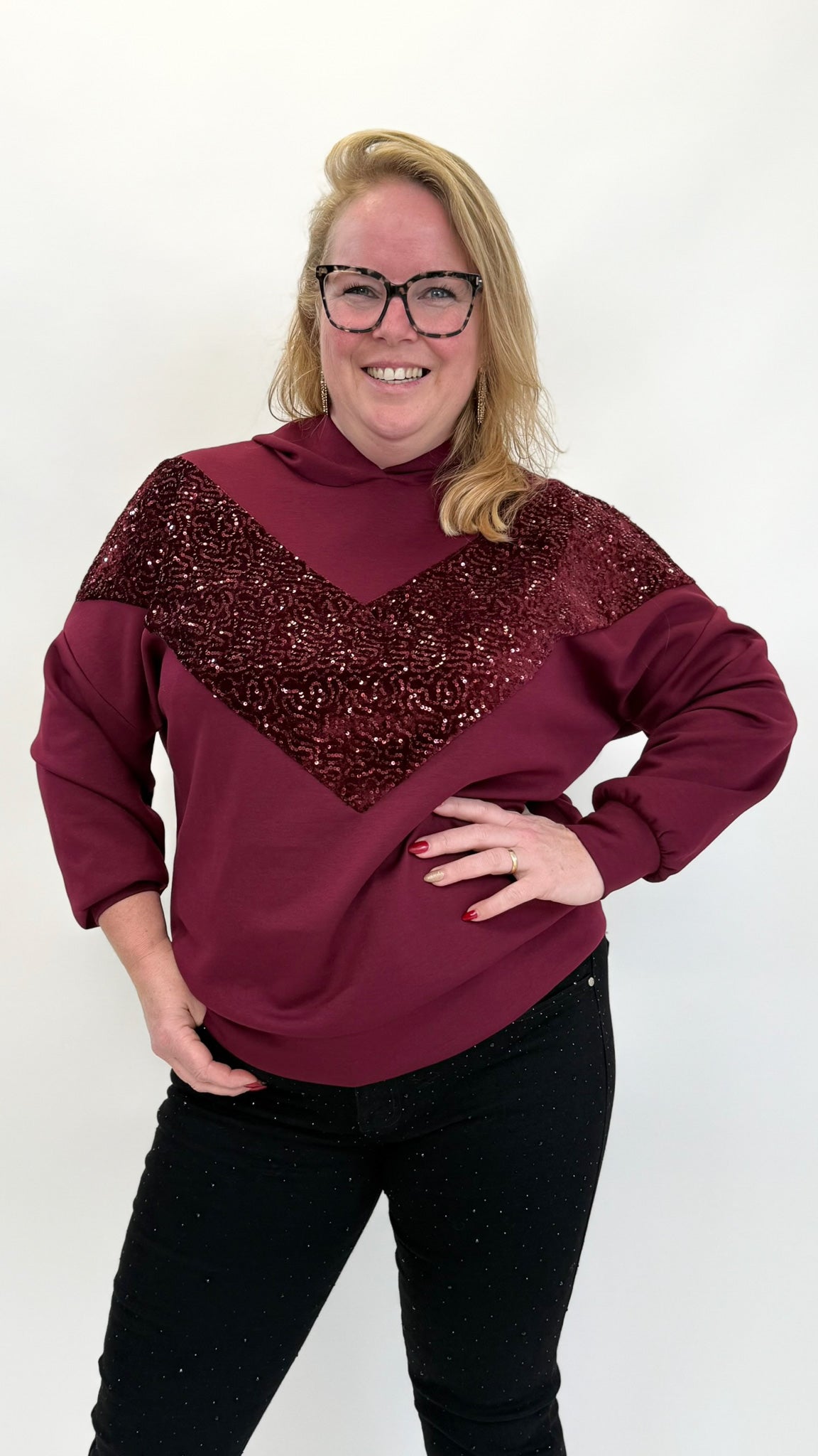 PAILLET HOODIE SWEATER - 1849