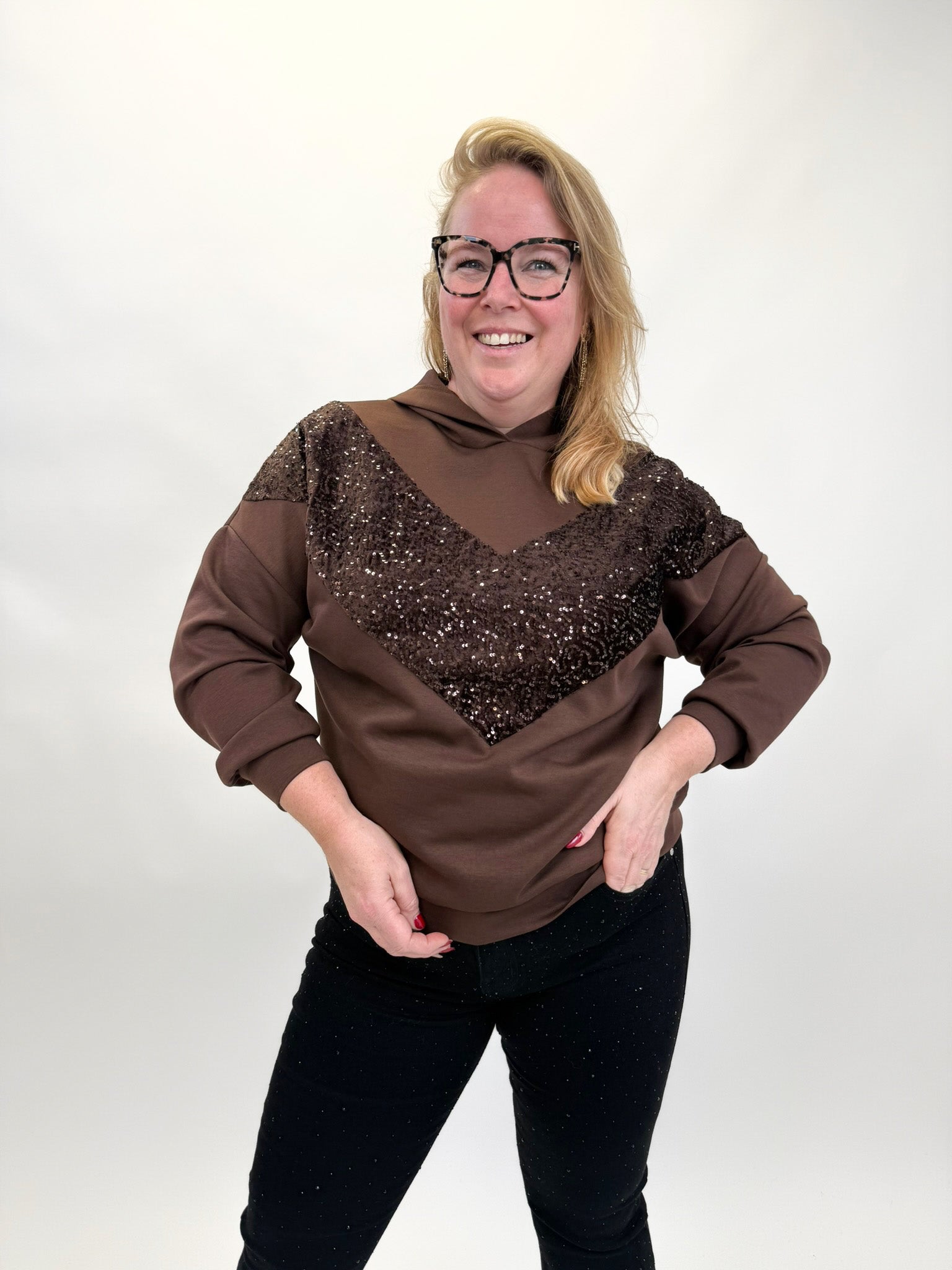 PAILLET HOODIE SWEATER - 1849