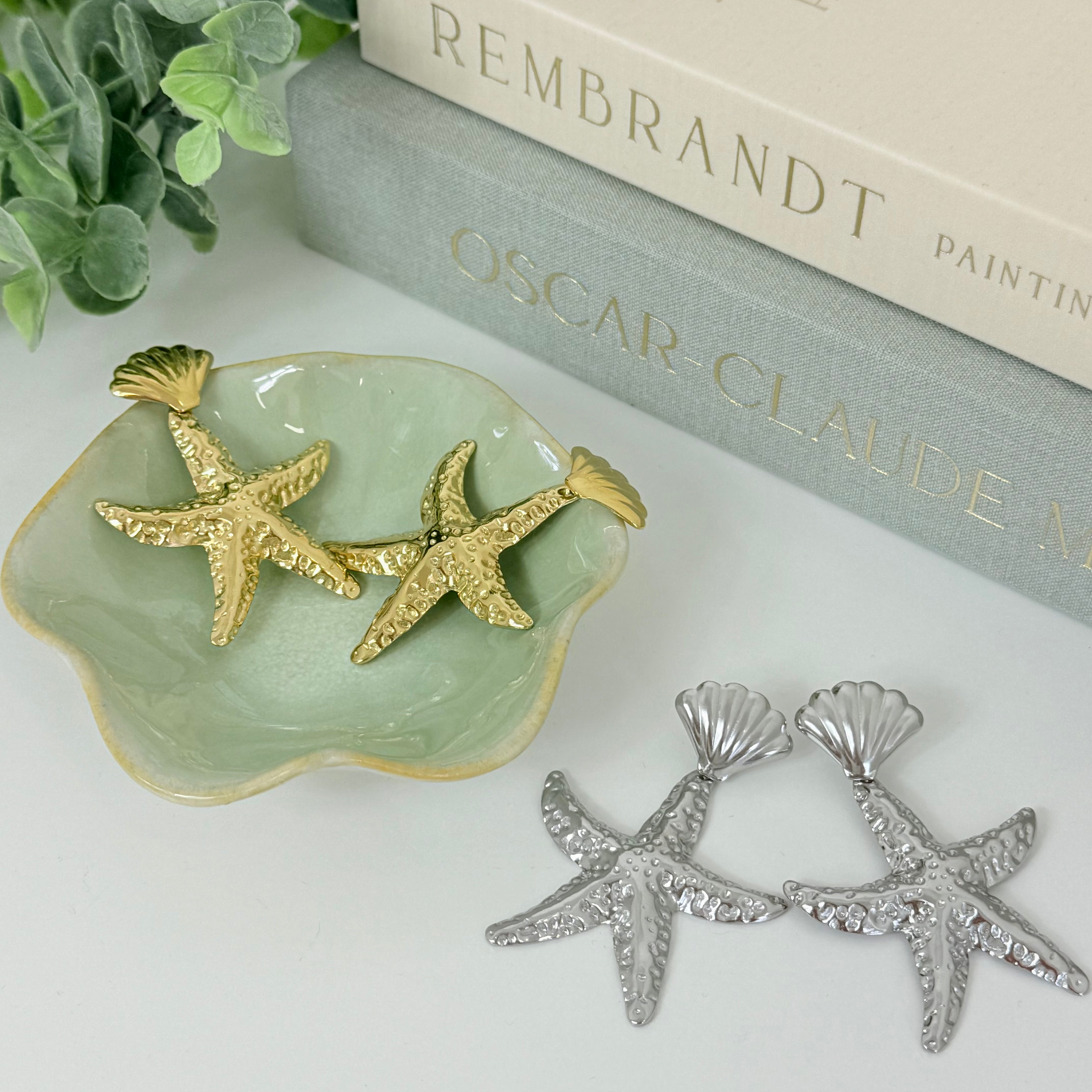 OVAALE STEINOHRRINGE - 2 KLAR