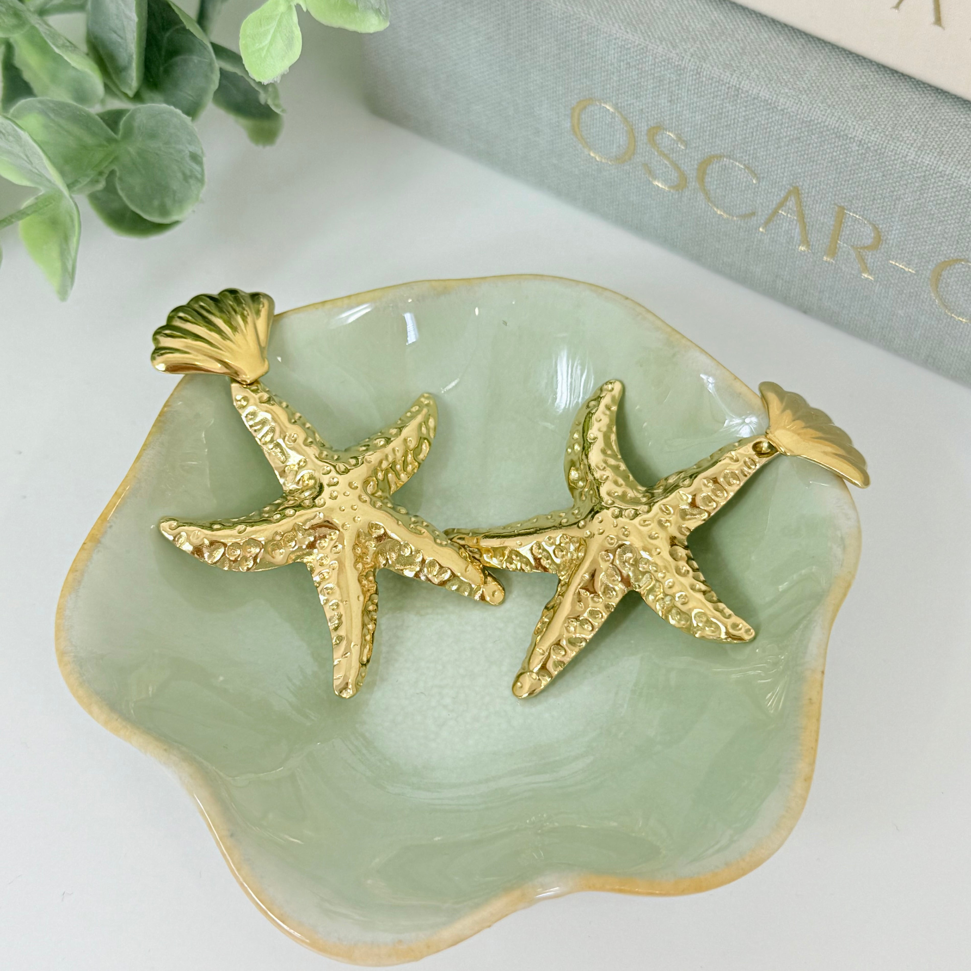 OVAALE STEINOHRRINGE - 2 KLAR