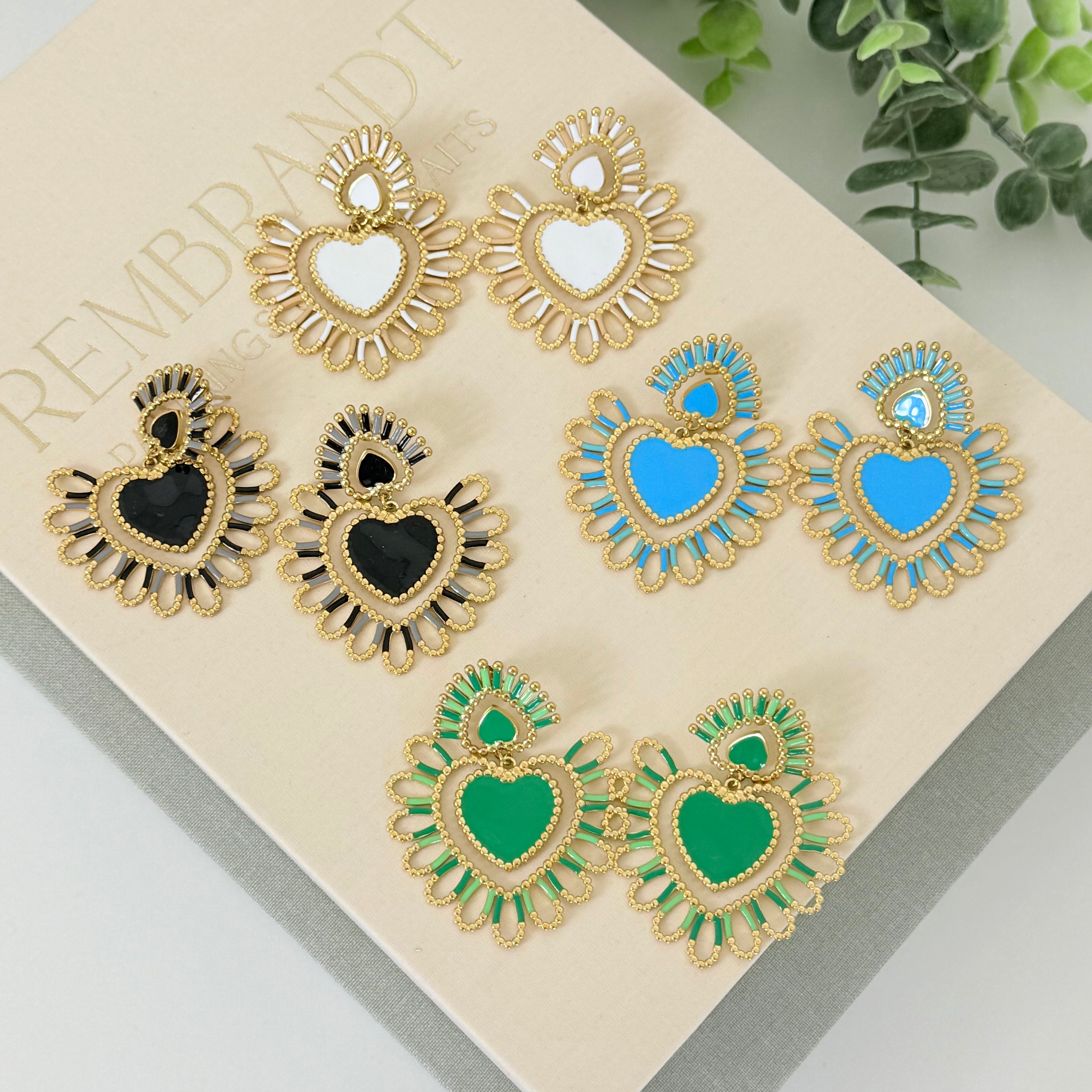 OVAALE STEINOHRRINGE - 2 KLAR