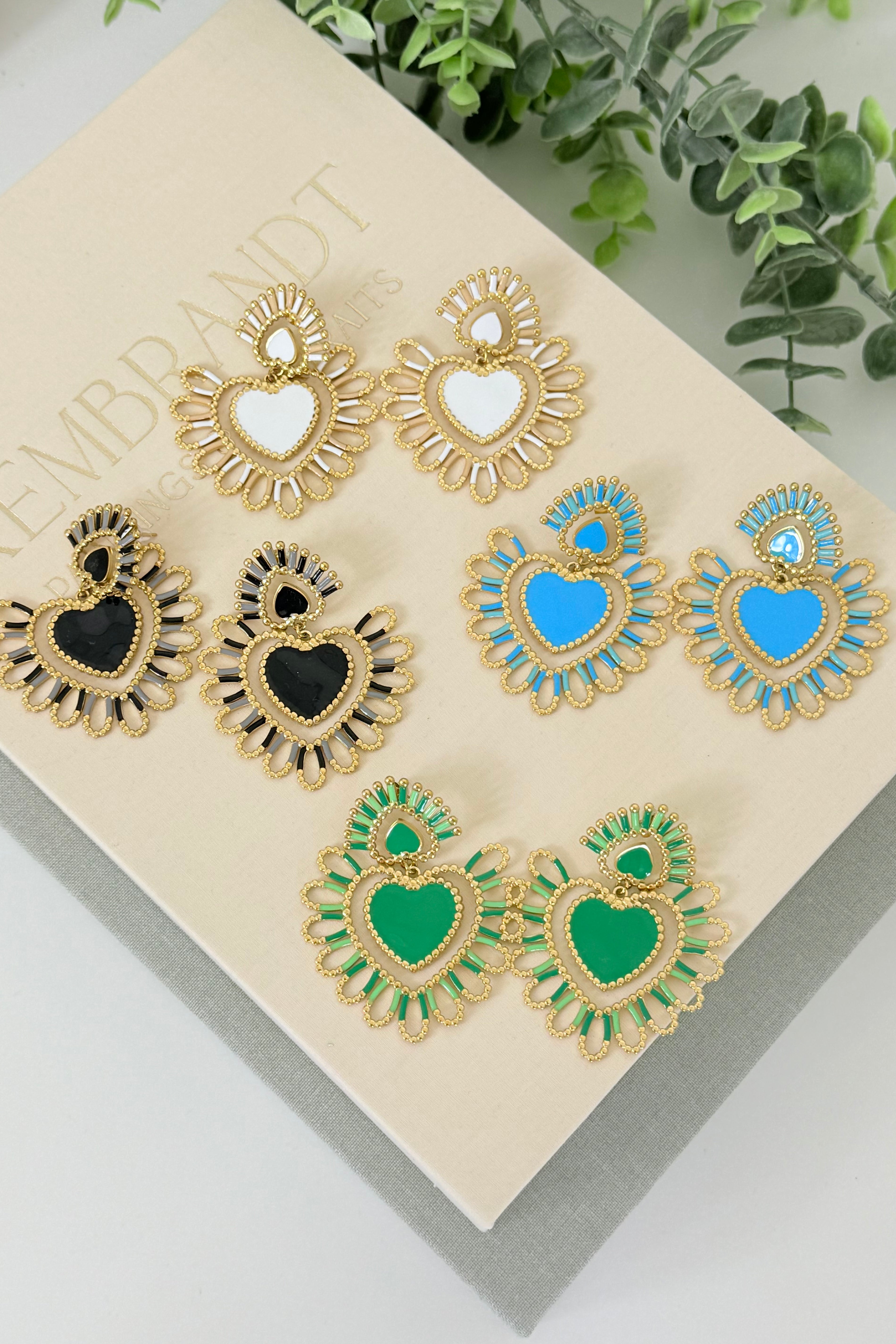 OVAALE STEINOHRRINGE - 2 KLAR