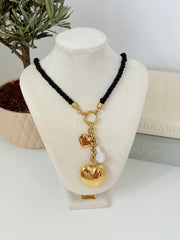 DIAMANT-HERZ-KETTE - GOLD