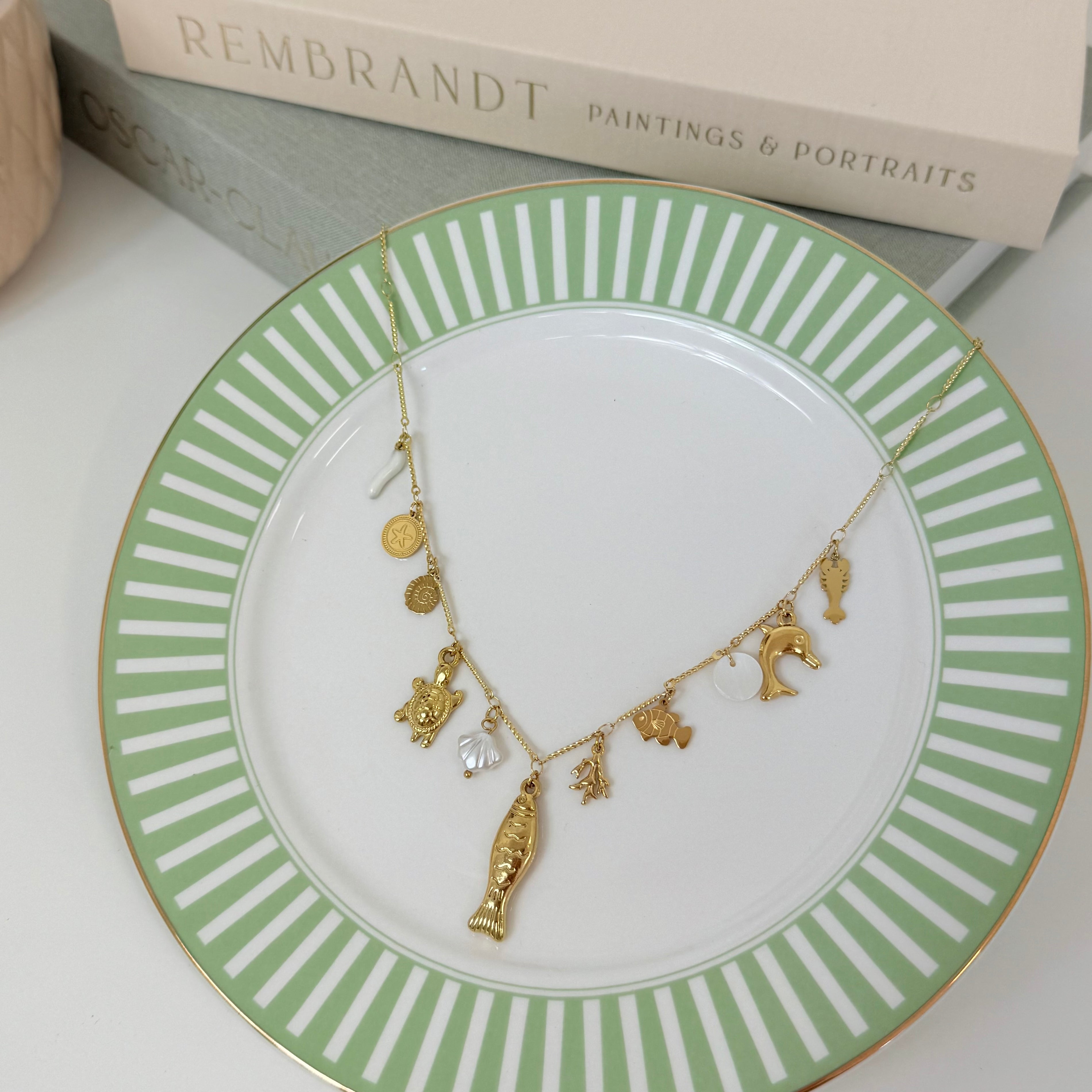 DIAMANT-HERZ-KETTE - GOLD