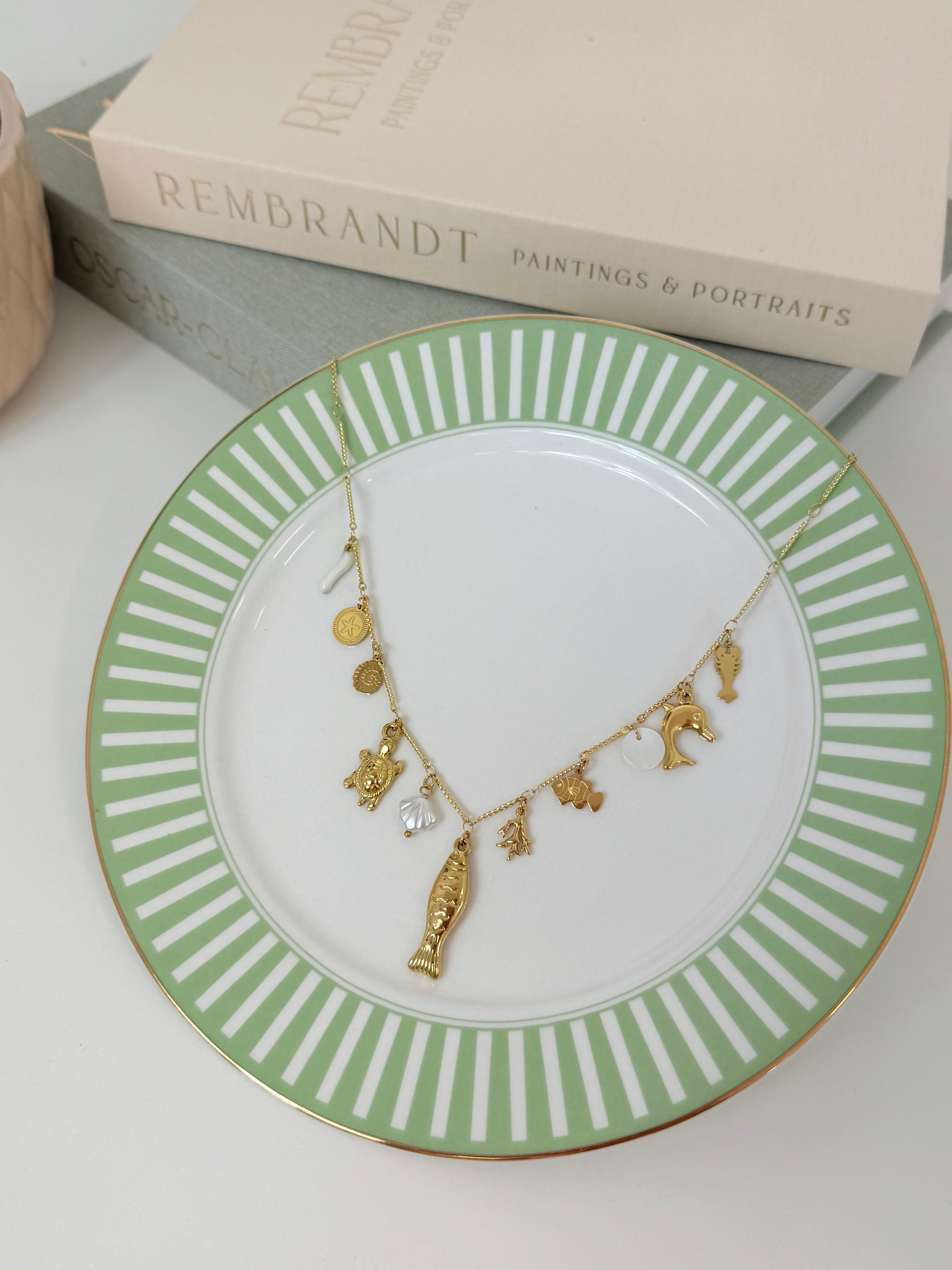 DIAMANT-HERZ-KETTE - GOLD