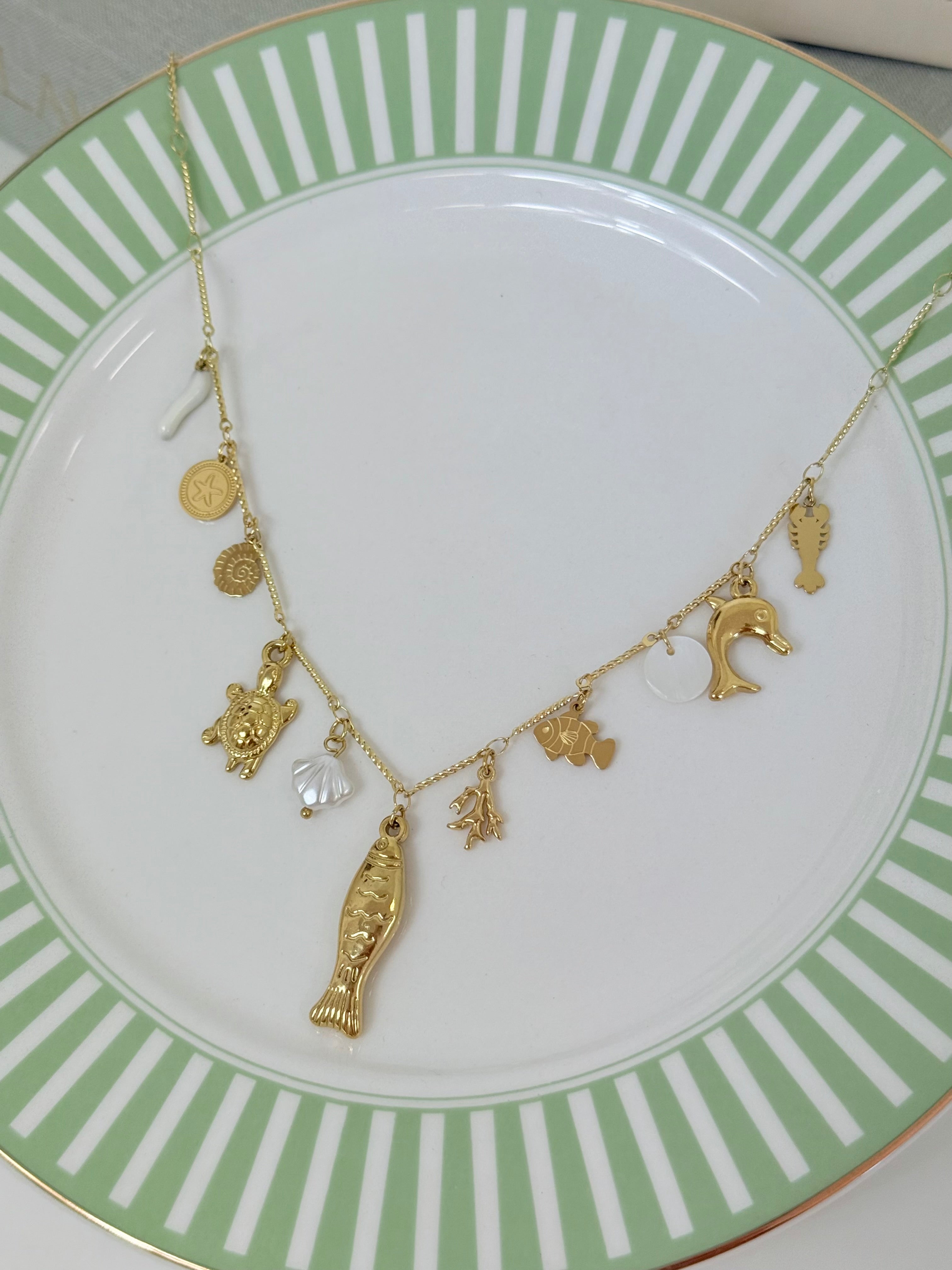 DIAMANT-HERZ-KETTE - GOLD