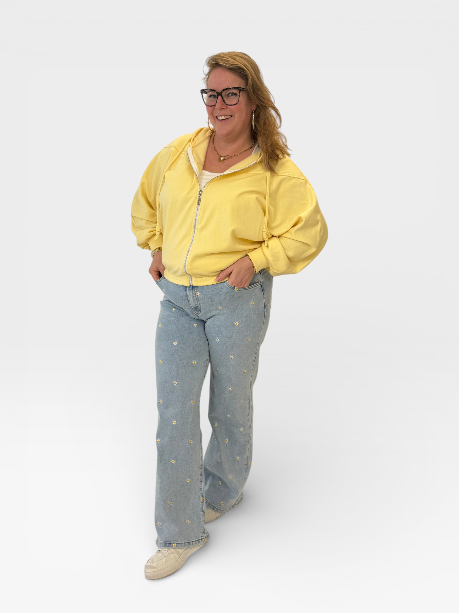 MOM WIDE LEG JEANS MERK GOODIES DJ2456 (40 bis 48) - GRAU