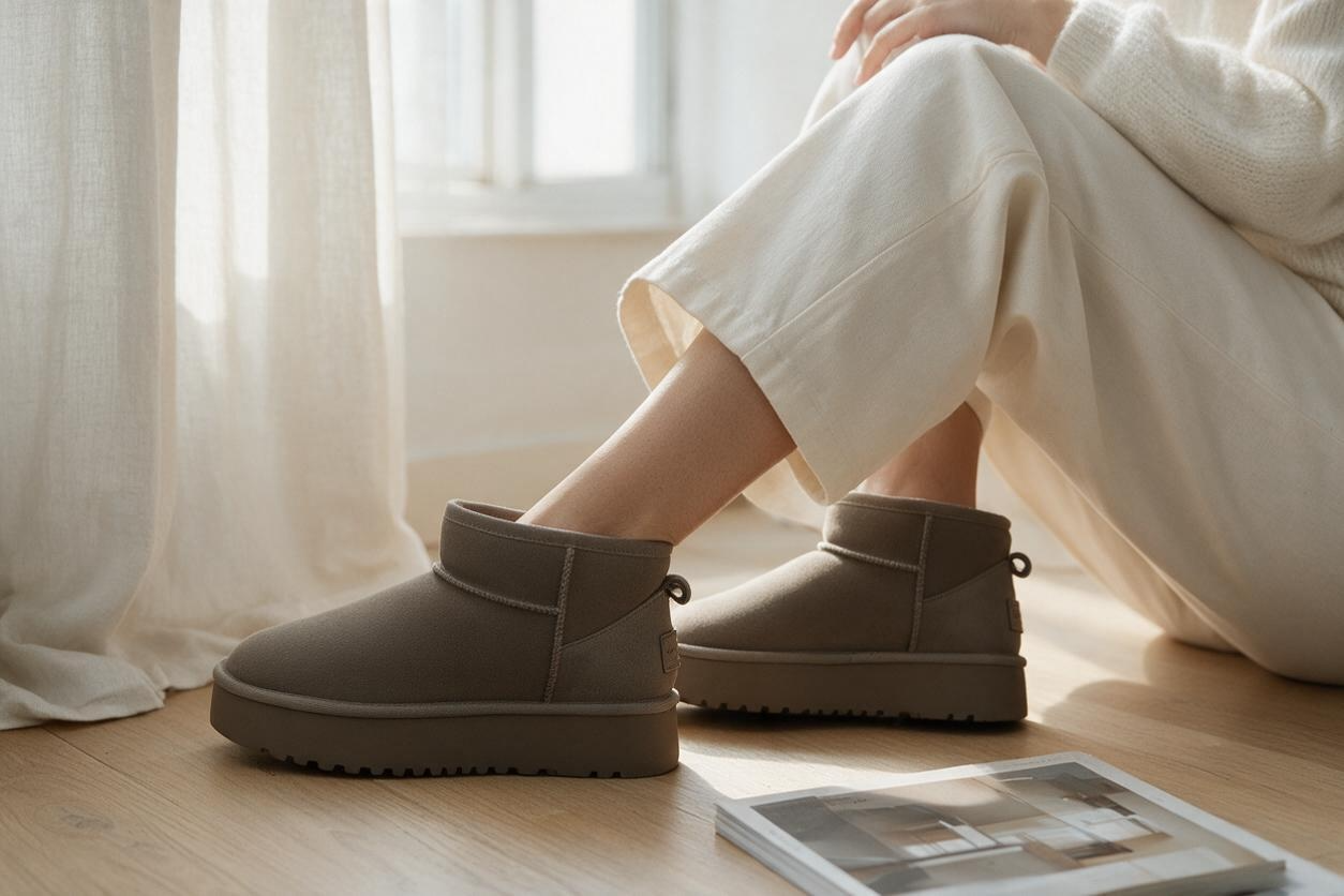 UGGIES REAL LEATHER KHAKI