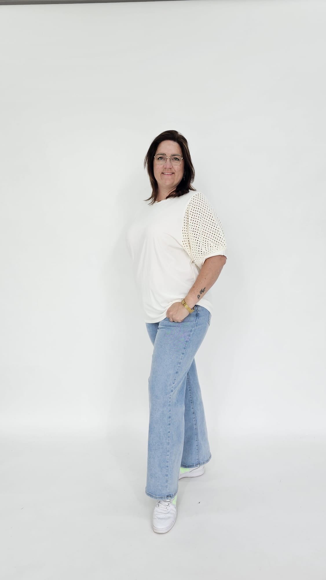GEHAAKTE BALLON MOUW SHIRT - 2062